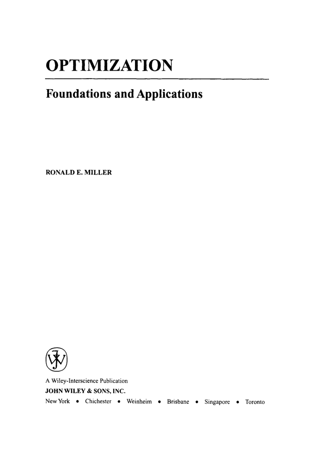 Optimization Foundations and Applications 1st Edition â€“ PDF/EPUB Version Downloadable