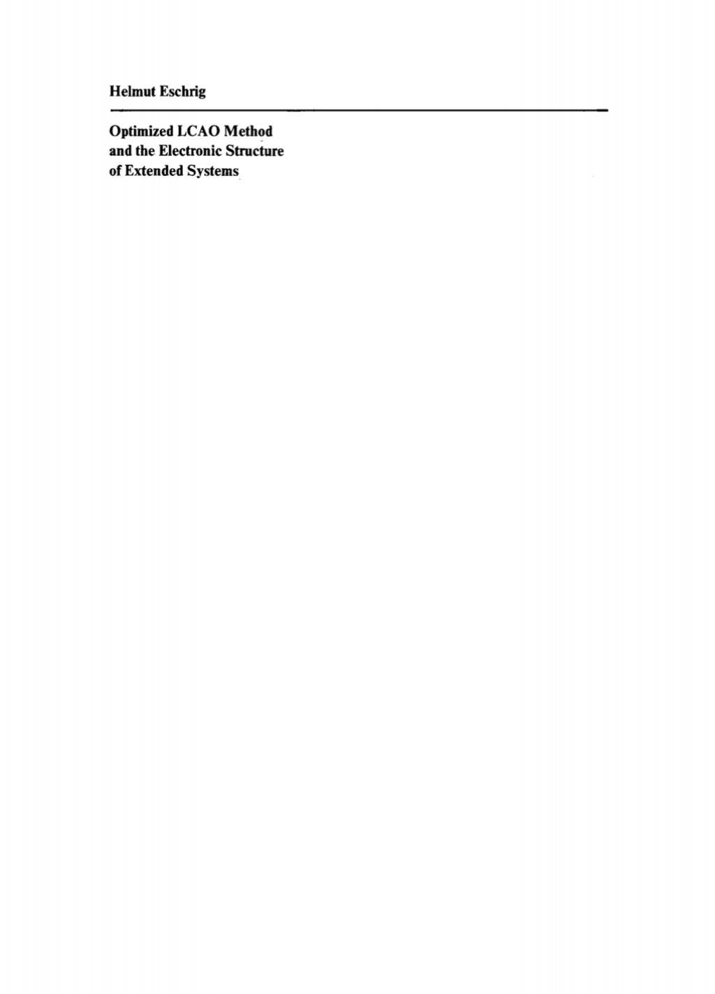 Optimized LCAO Method and the Electronic Structure of Extended Systems 1st Edition â€“ PDF/EPUB Version Downloadable