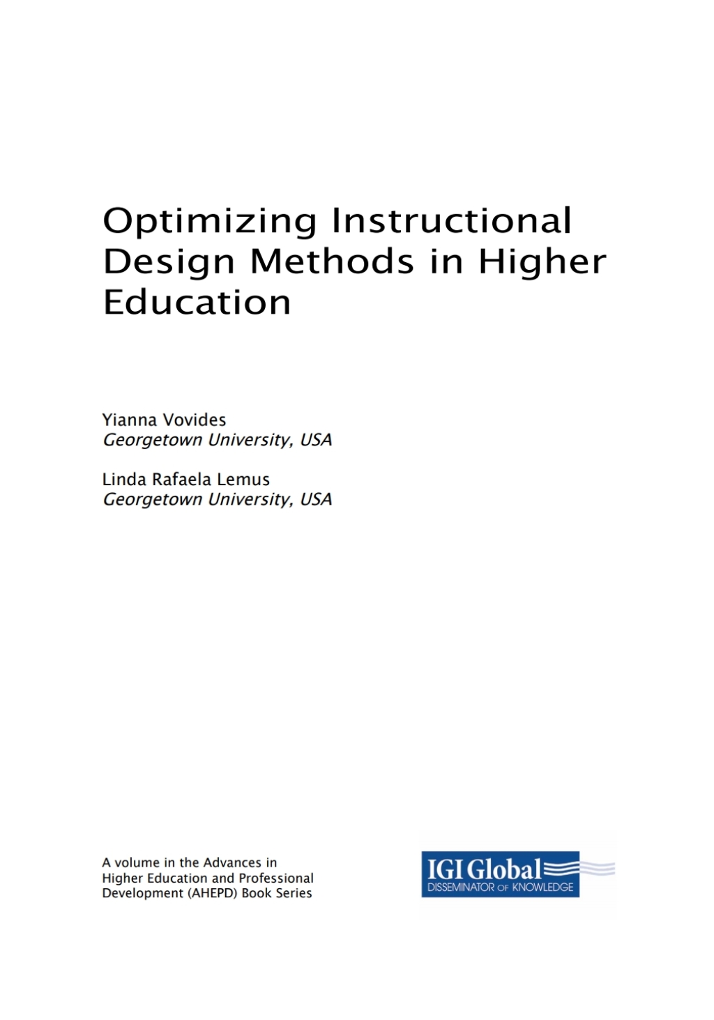 Optimizing Instructional Design Methods in Higher Education  â€“ PDF/EPUB Version Downloadable