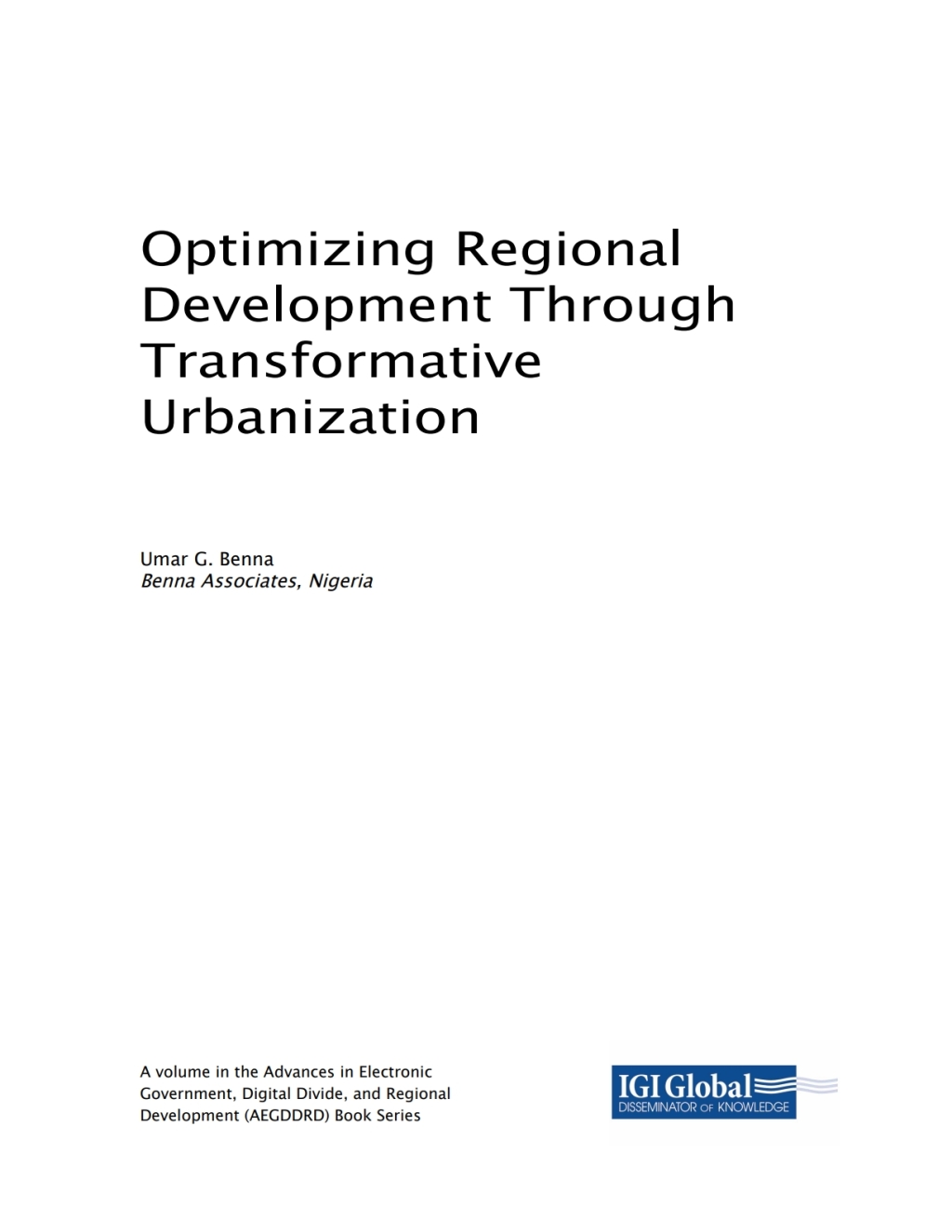 Optimizing Regional Development Through Transformative Urbanization  â€“ PDF/EPUB Version Downloadable