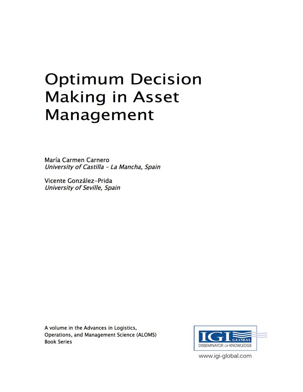 Optimum Decision Making in Asset Management  â€“ PDF/EPUB Version Downloadable