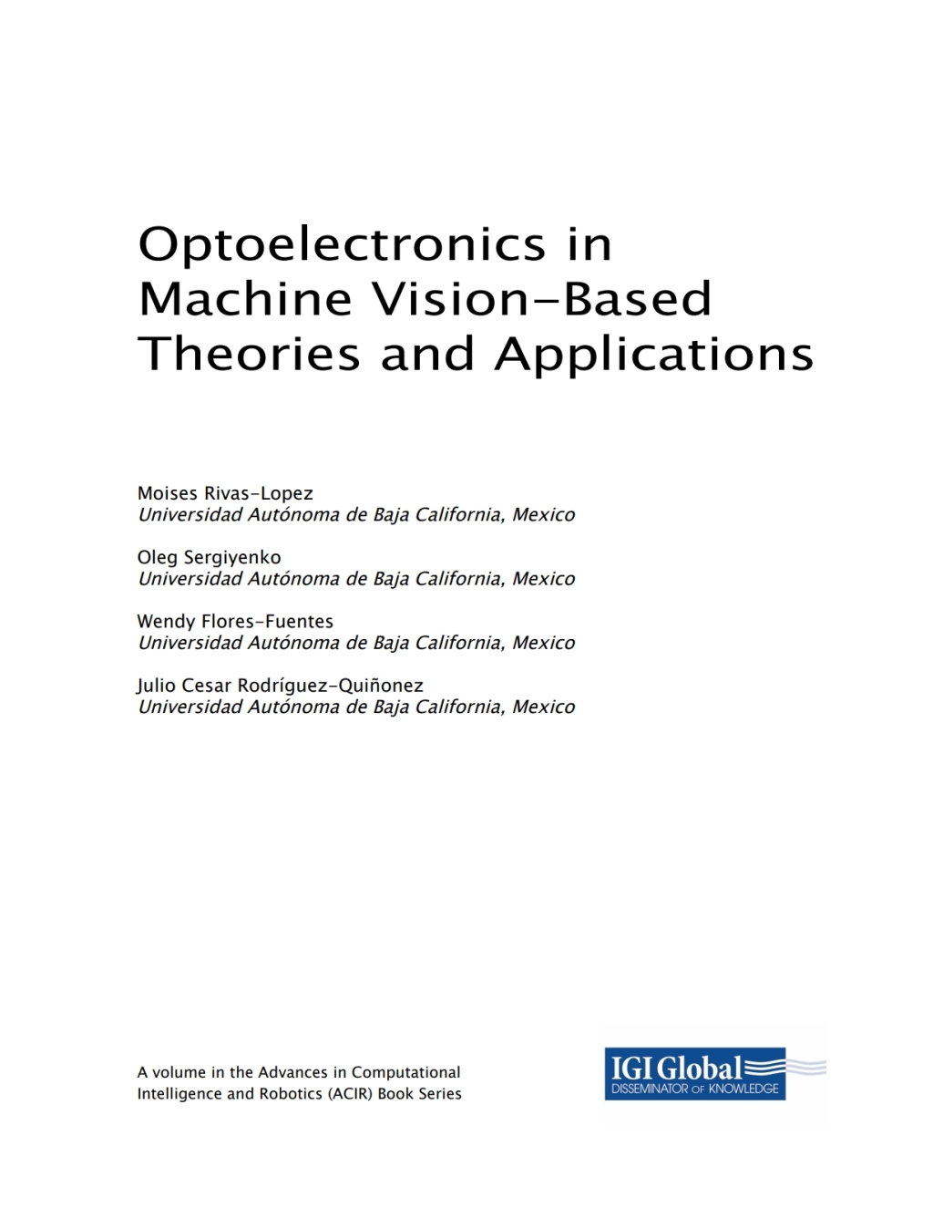 Optoelectronics in Machine Vision-Based Theories and Applications – PDF/EPUB Version Downloadable