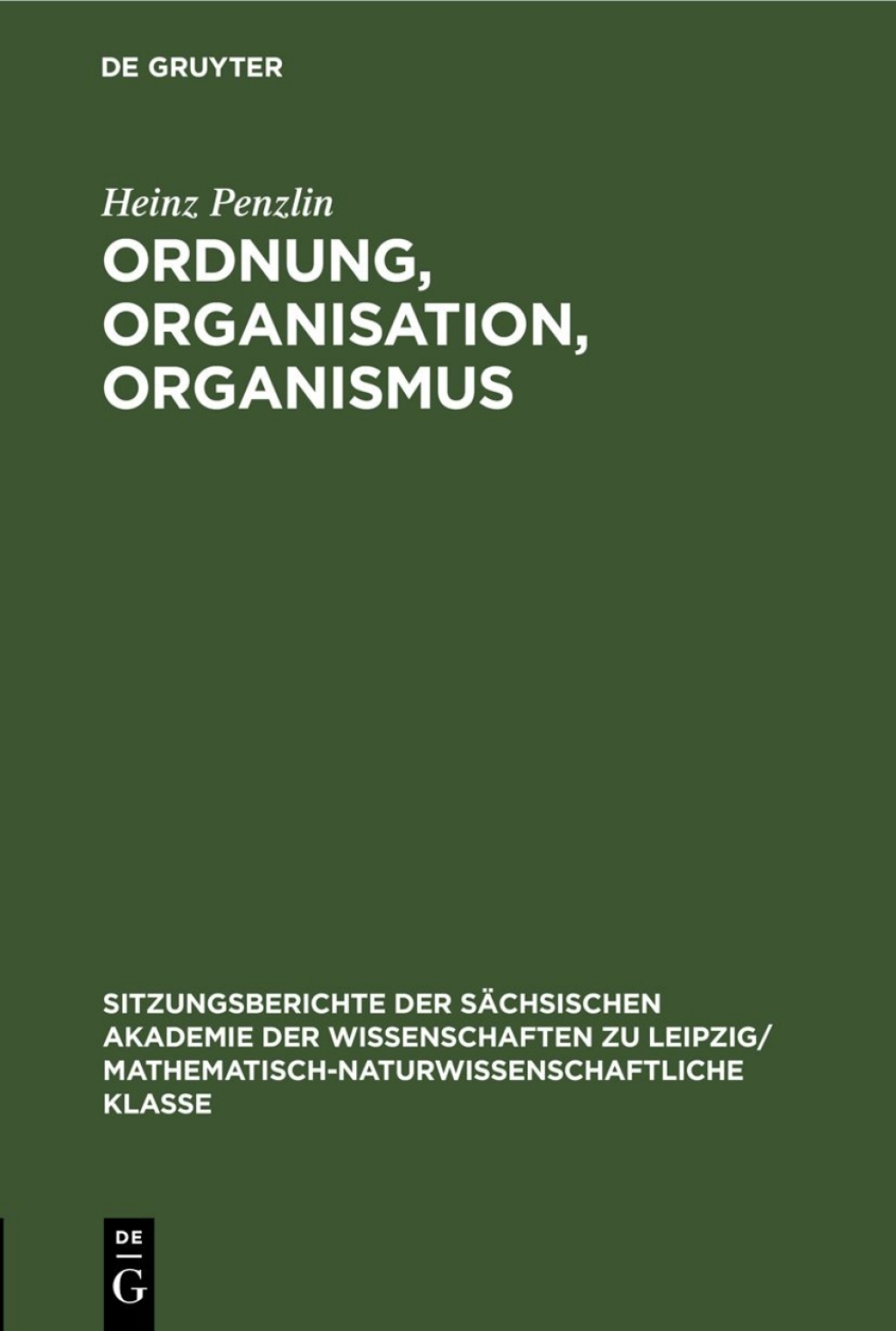 Ordnung, Organisation, Organismus 1st Edition â€“ PDF/EPUB Version Downloadable