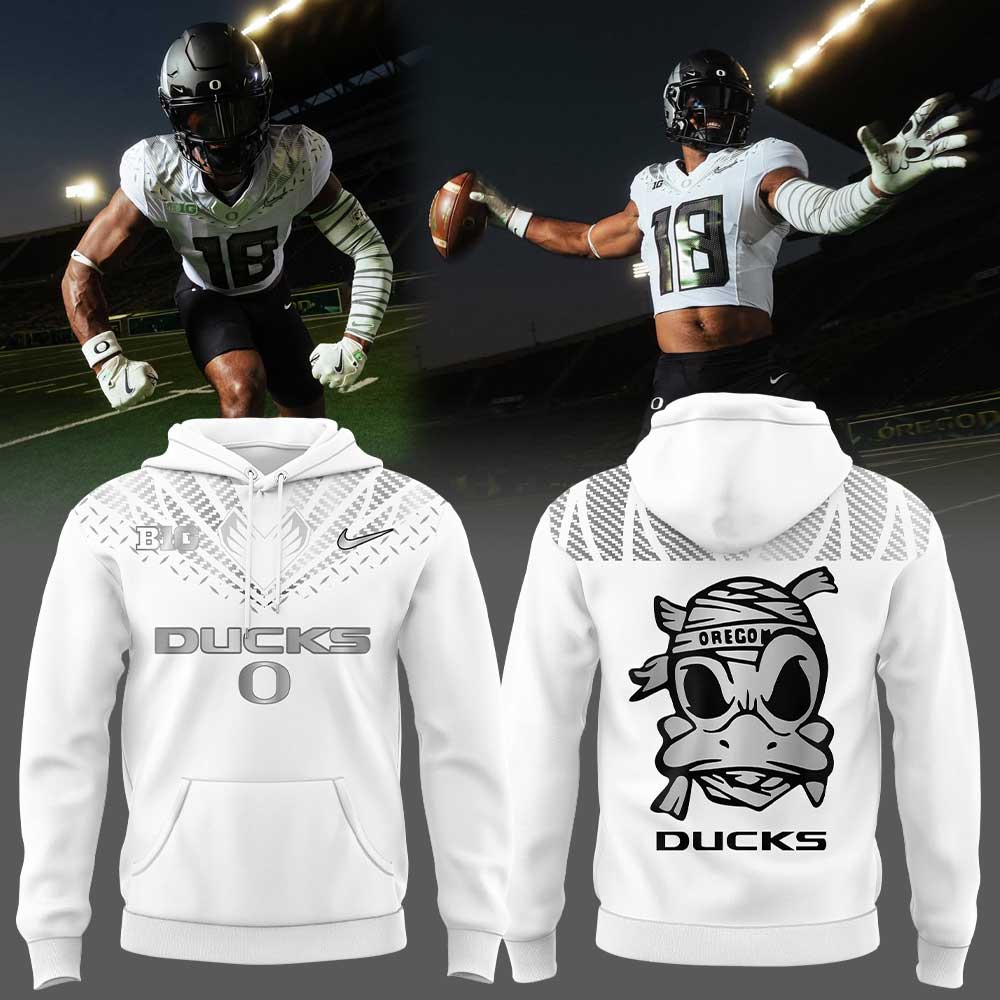 Oregon Ducks Mummy Mode White Combo Hoodie