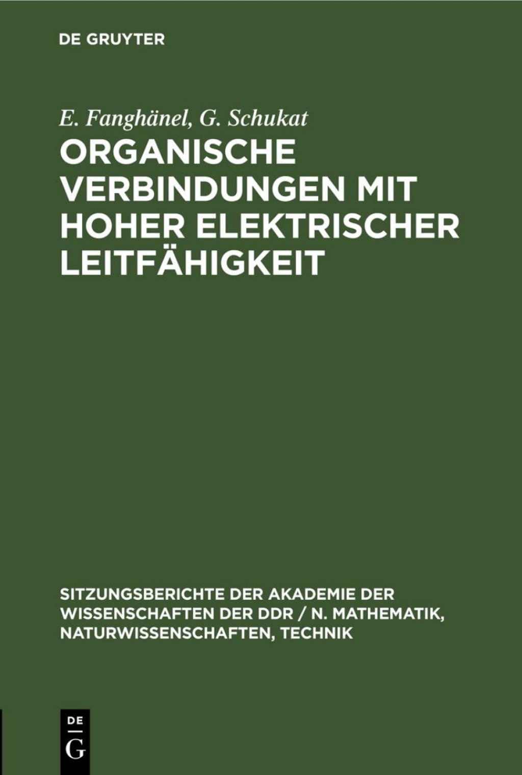 Organische Verbindungen mit hoher elektrischer LeitfÃ¤higkeit 1st Edition â€“ PDF/EPUB Version Downloadable