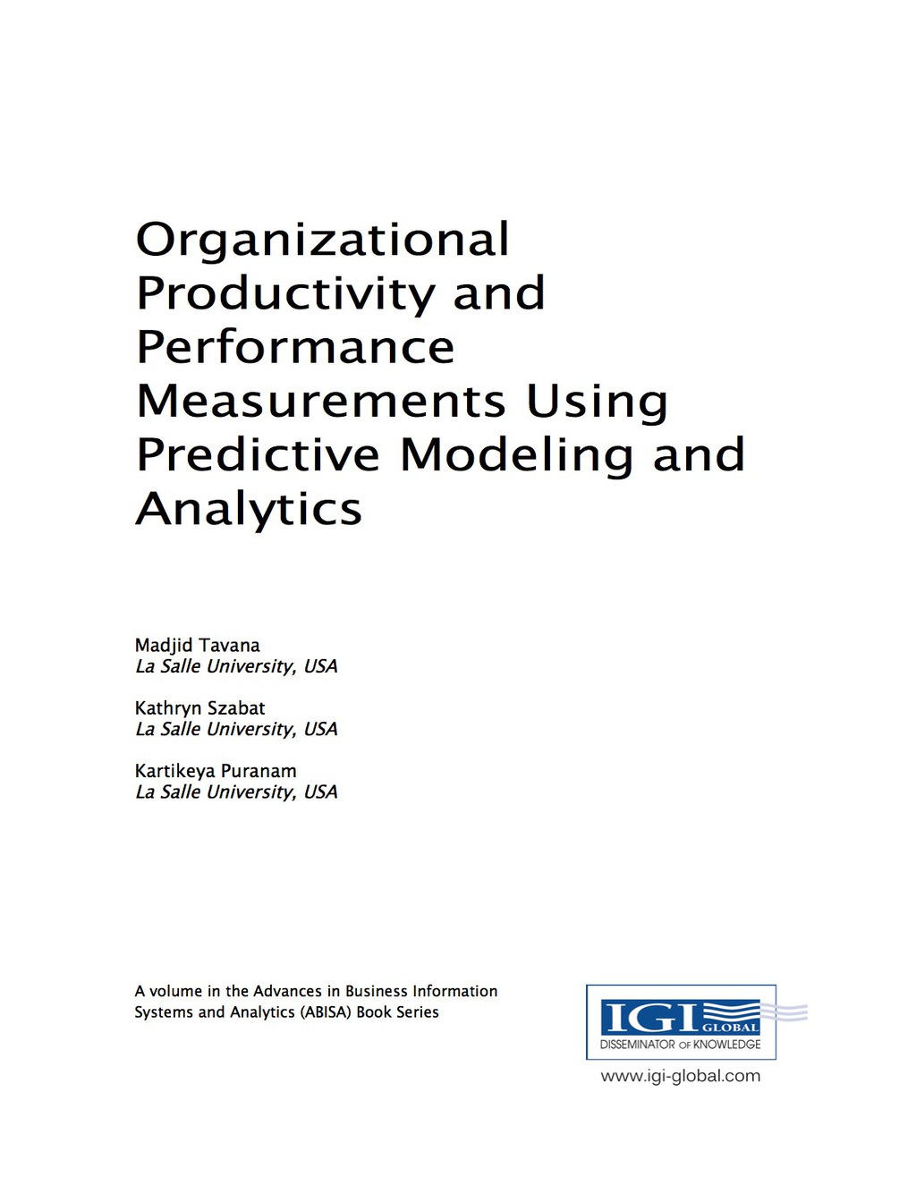 Organizational Productivity and Performance Measurements Using Predictive Modeling and Analytics – PDF/EPUB Version Downloadable