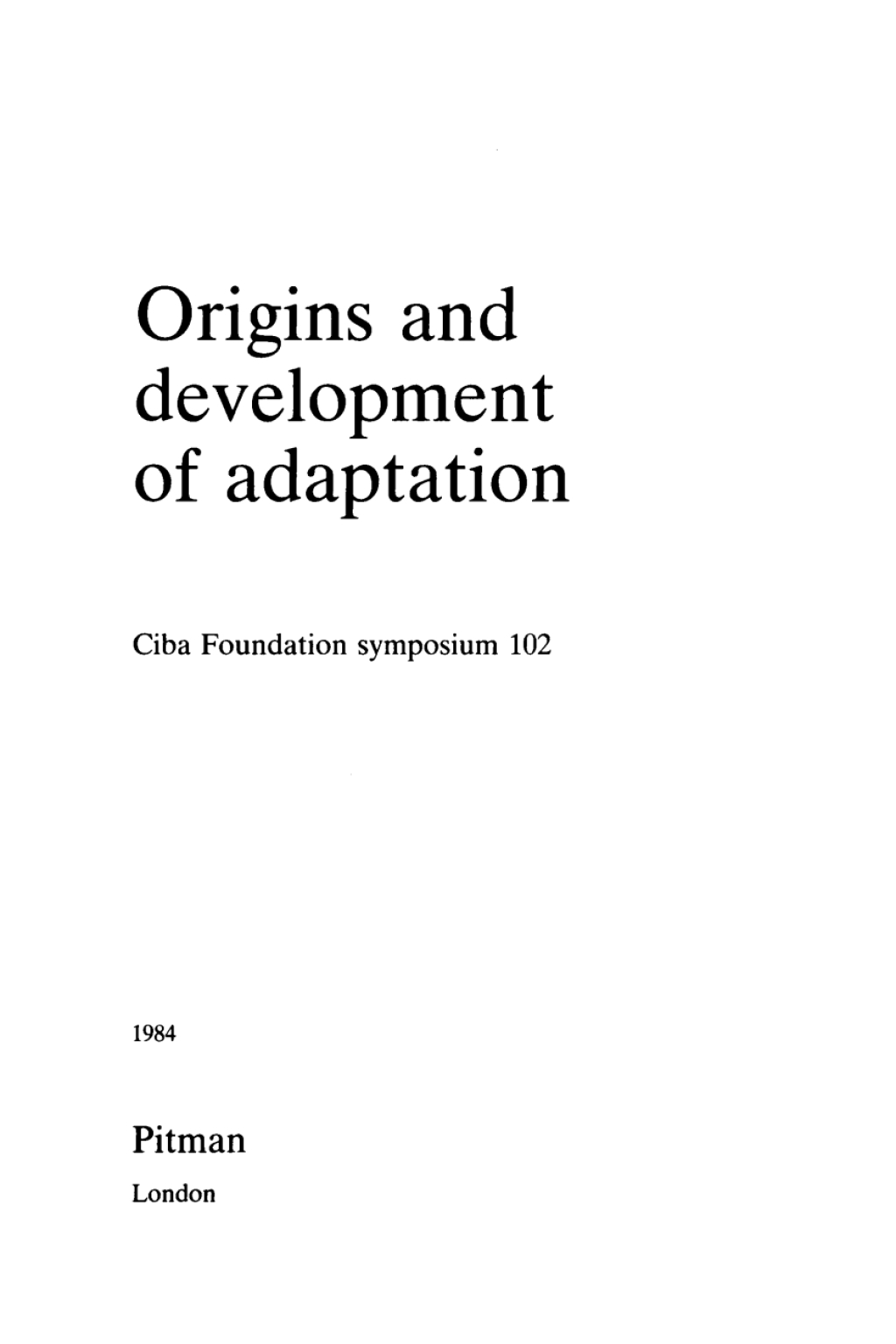 Origins and Development of Adaptation 1st Edition â€“ PDF/EPUB Version Downloadable