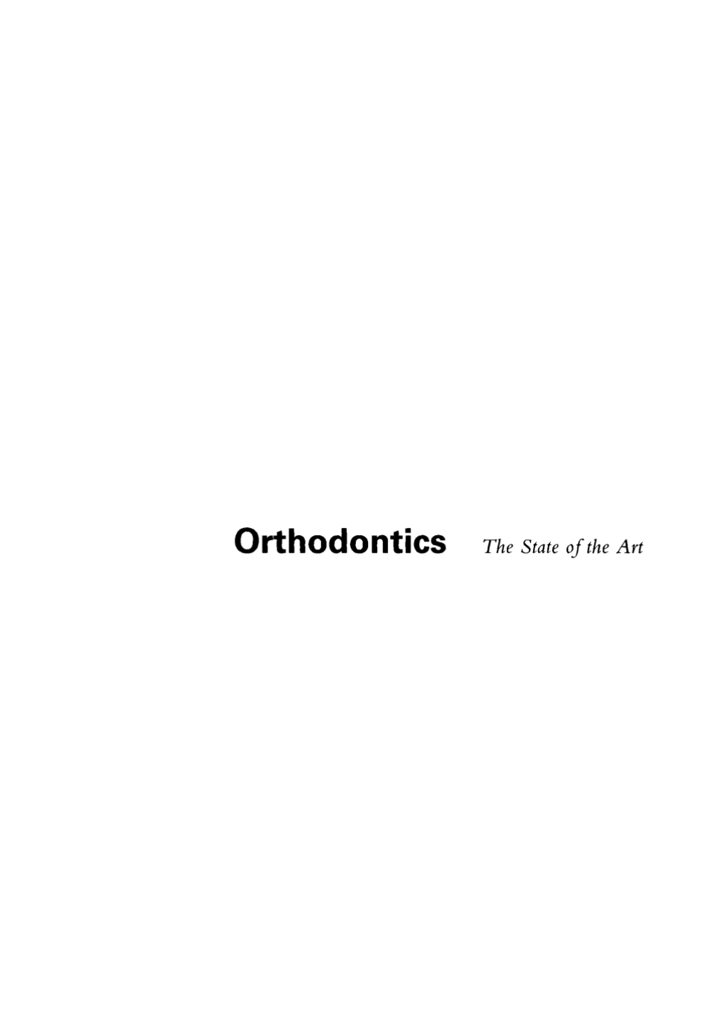 Orthodontics The State of the Art  â€“ PDF/EPUB Version Downloadable