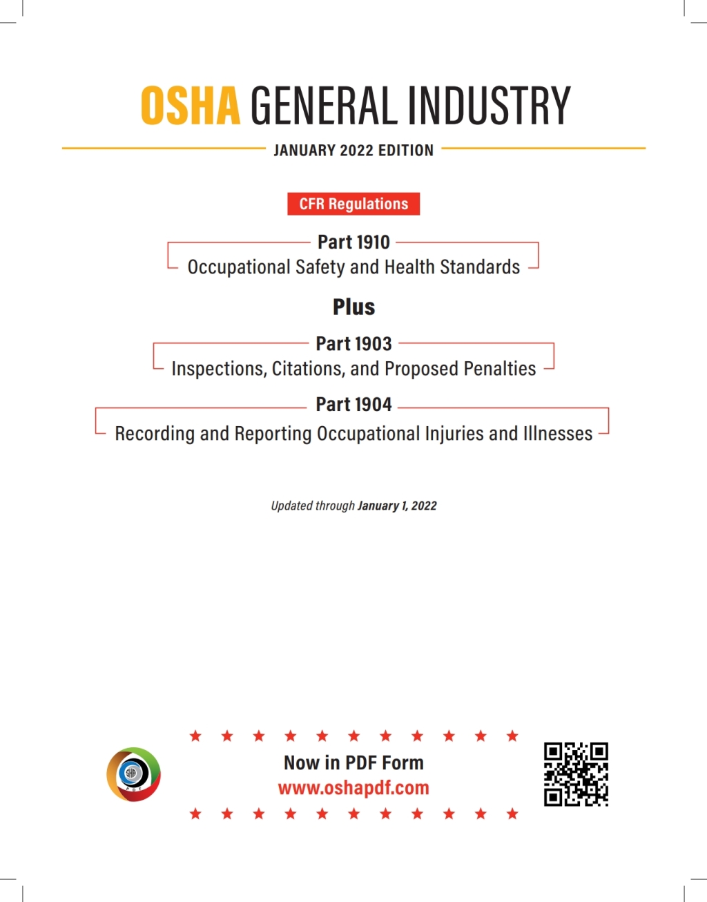 OSHA 1910 General Industry January 2022 Book 1st Edition â€“ PDF/EPUB Version Downloadable
