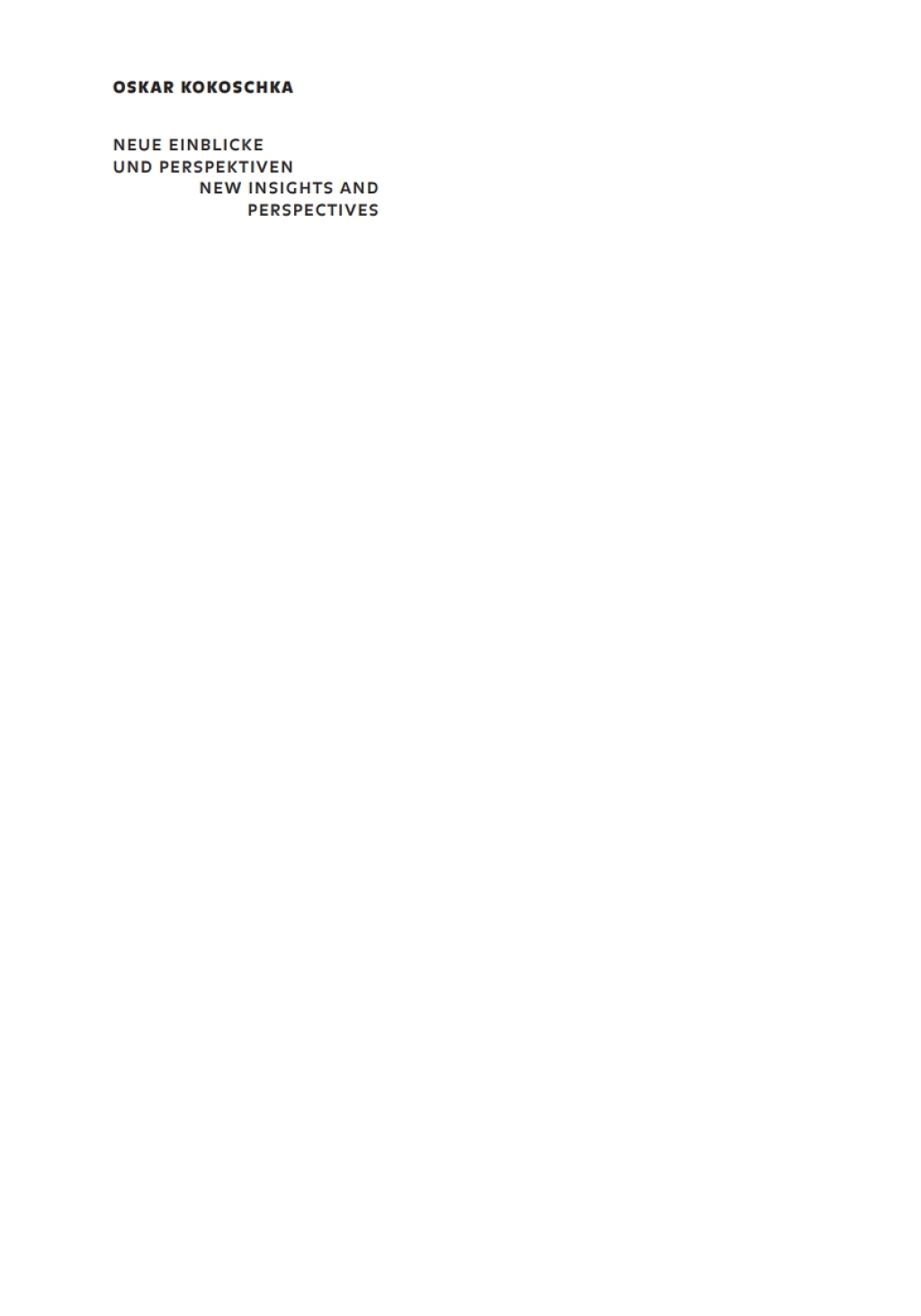 Oskar Kokoschka: Neue Einblicke und Perspektiven / New Insights and Perspectives 1st Edition â€“ PDF/EPUB Version Downloadable