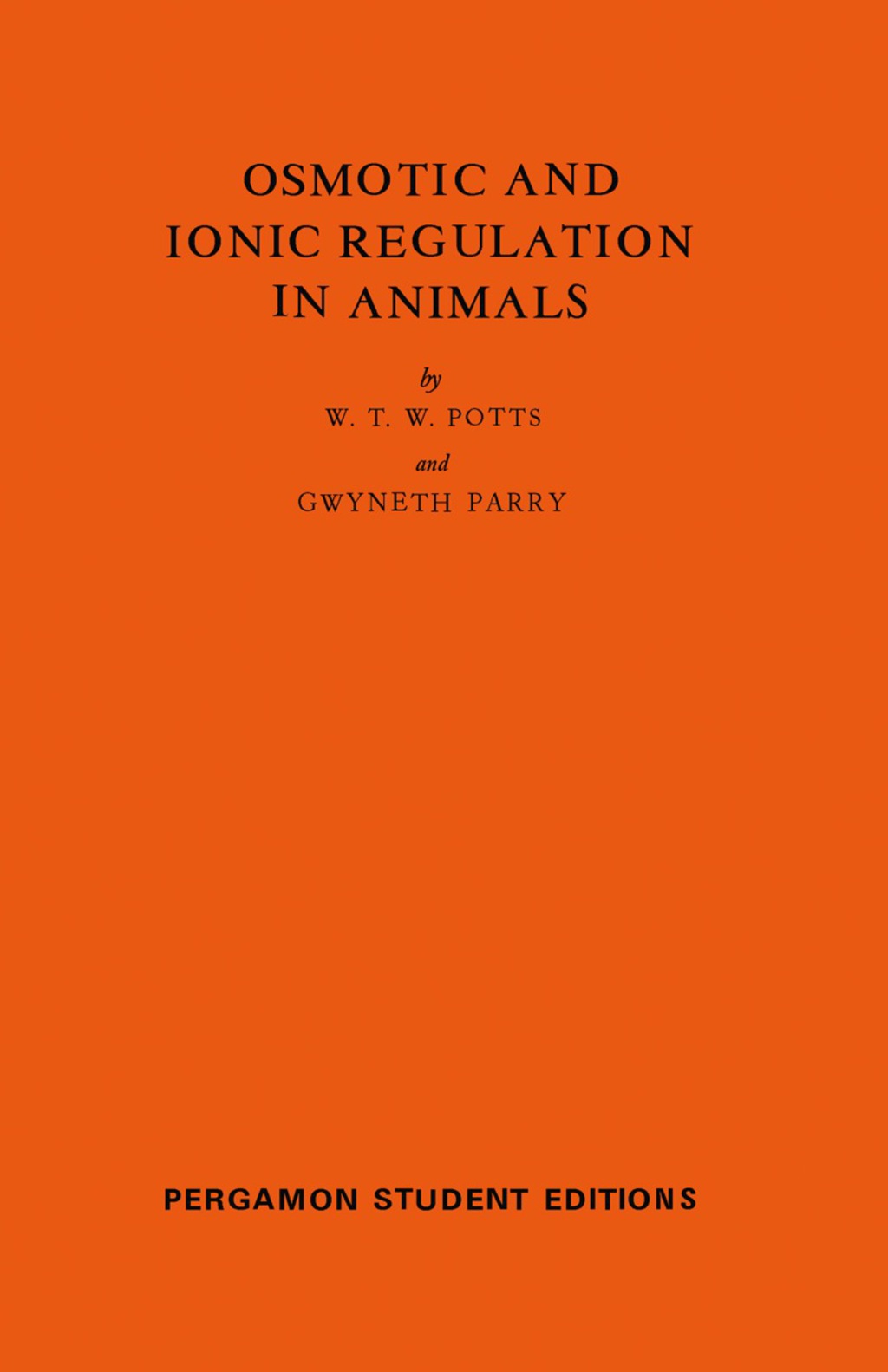 Osmotic and Ionic Regulation in Animals International Series of Monographs on Pure and Applied Biology  â€“ PDF/EPUB Version Downloadable