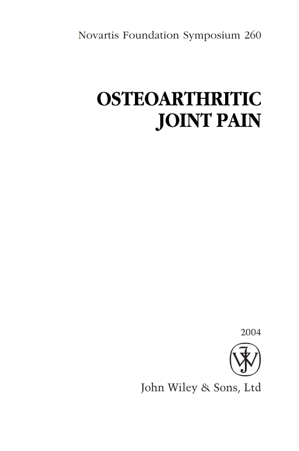 Osteoarthritic Joint Pain 1st Edition â€“ PDF/EPUB Version Downloadable