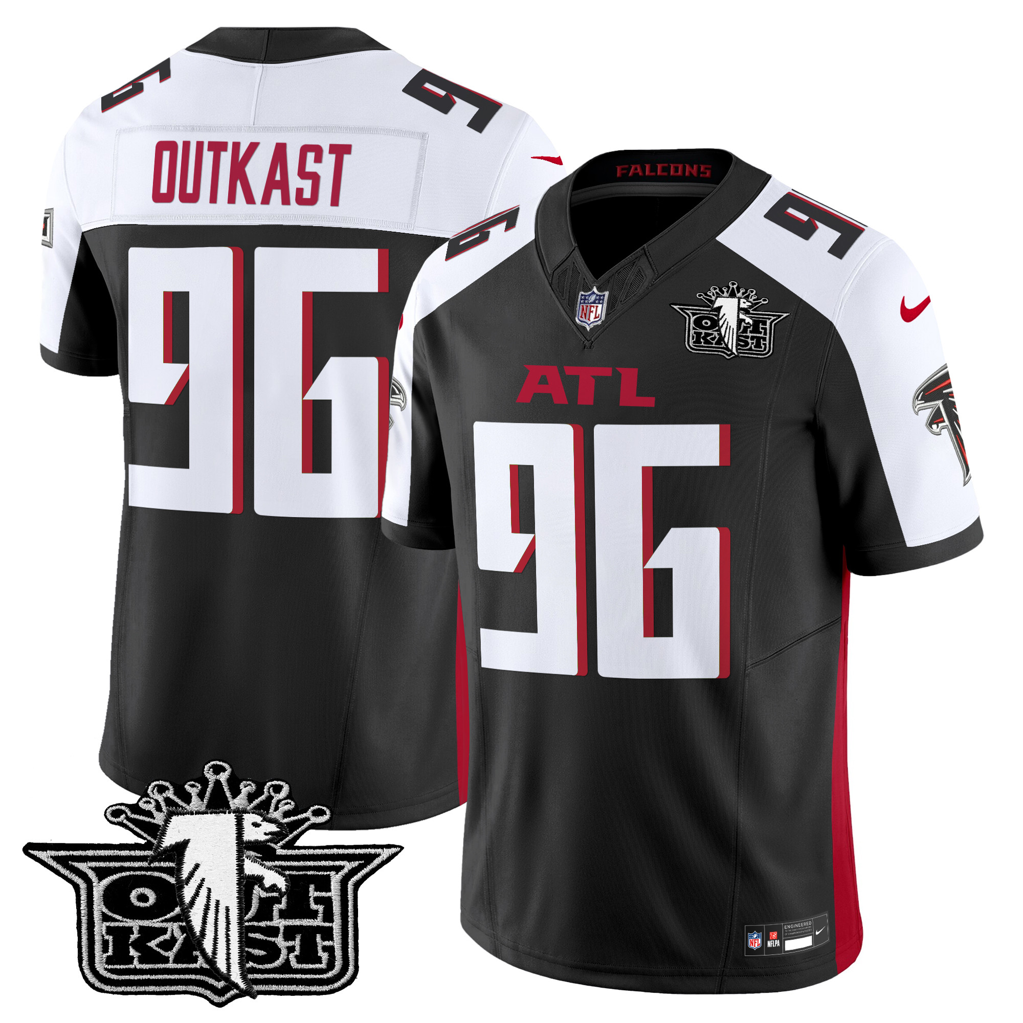 OutKast Men's Outkast x Atlanta Falcons 2024 Vapor Limited Black Alternate Jersey - All Stitched