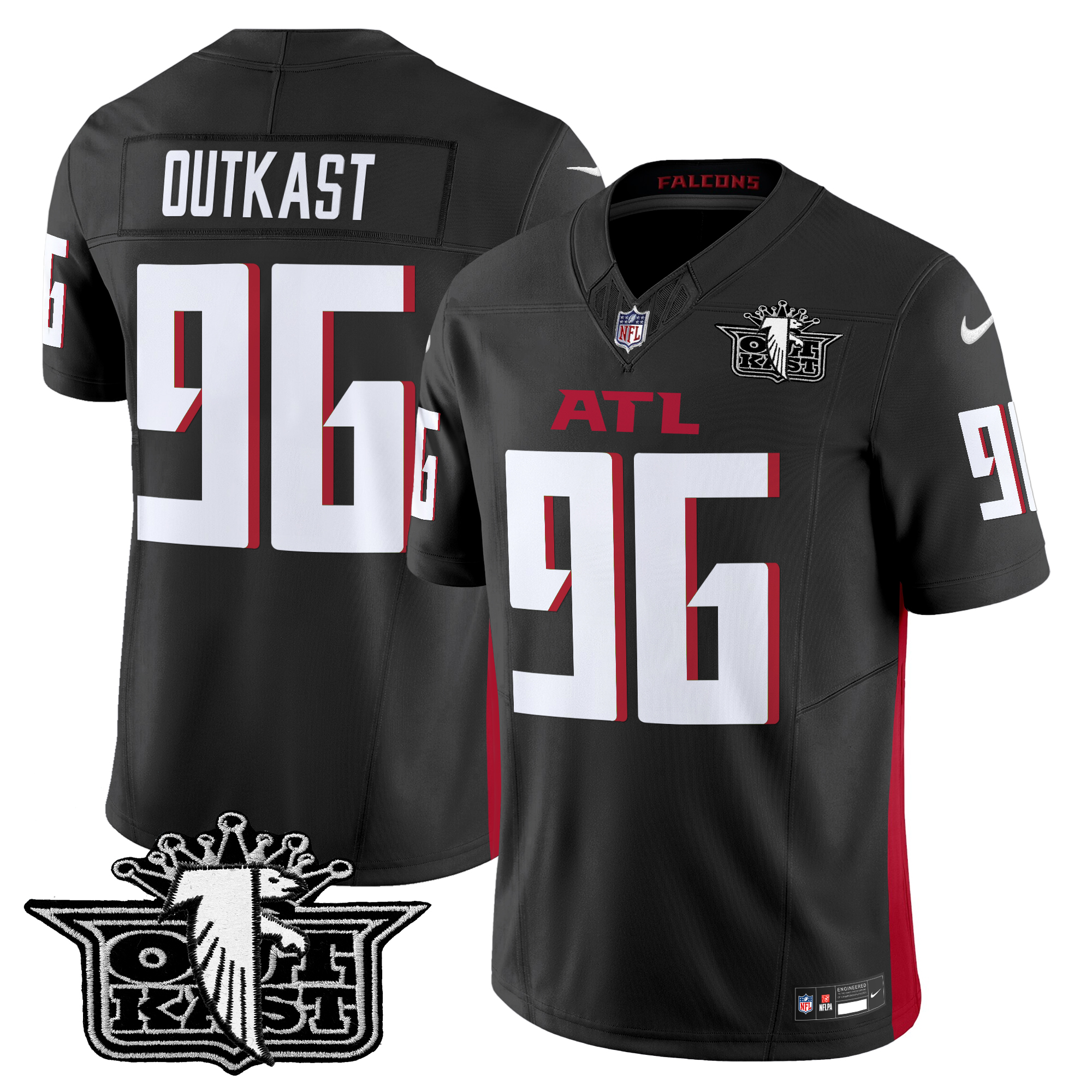 OutKast Men's Outkast x Atlanta Falcons 2024 Vapor Limited Black Jersey - All Stitched