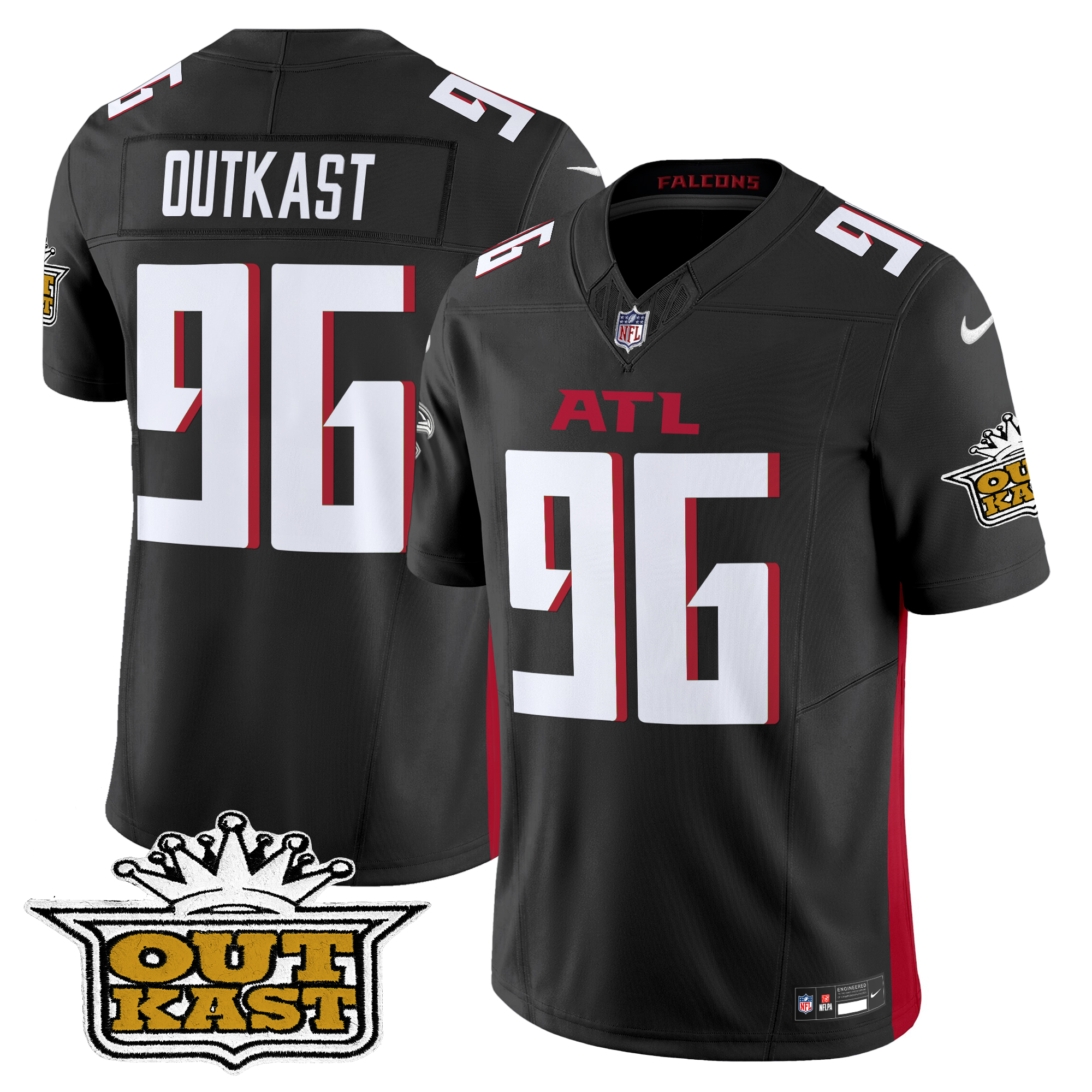 OutKast Men's Outkast x Atlanta Falcons 2024 Vapor Limited Black Jersey - All Stitched