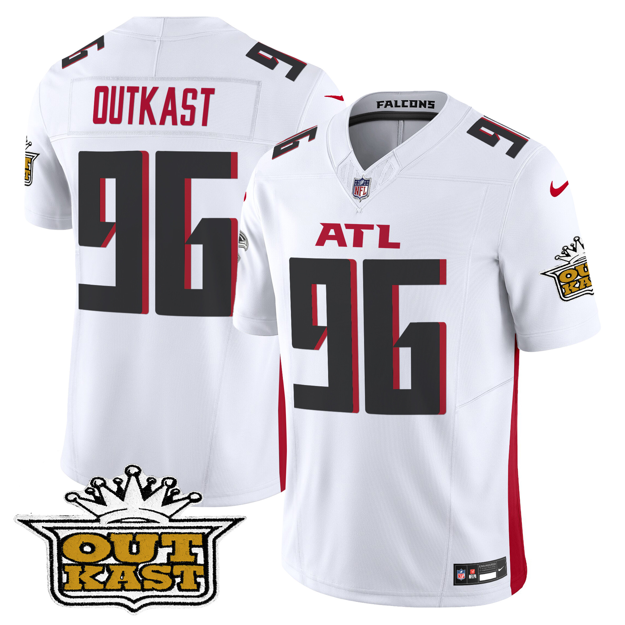 OutKast Men's Outkast x Atlanta Falcons 2024 Vapor Limited White Jersey - All Stitched