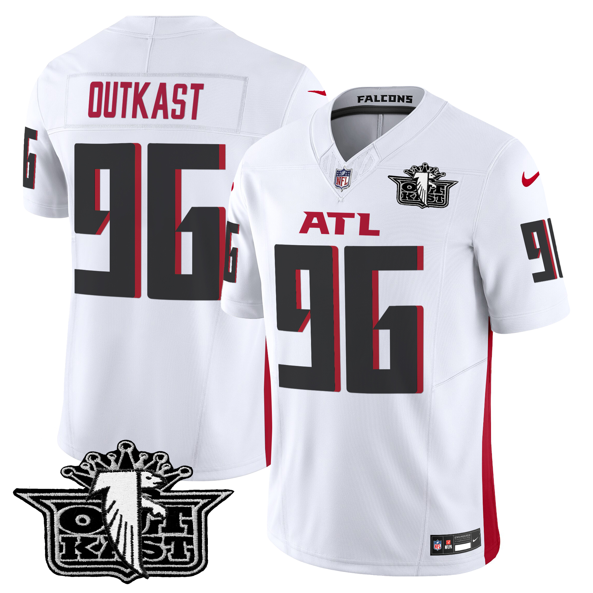 OutKast Men's Outkast x Atlanta Falcons 2024 Vapor Limited White Jersey - All Stitched