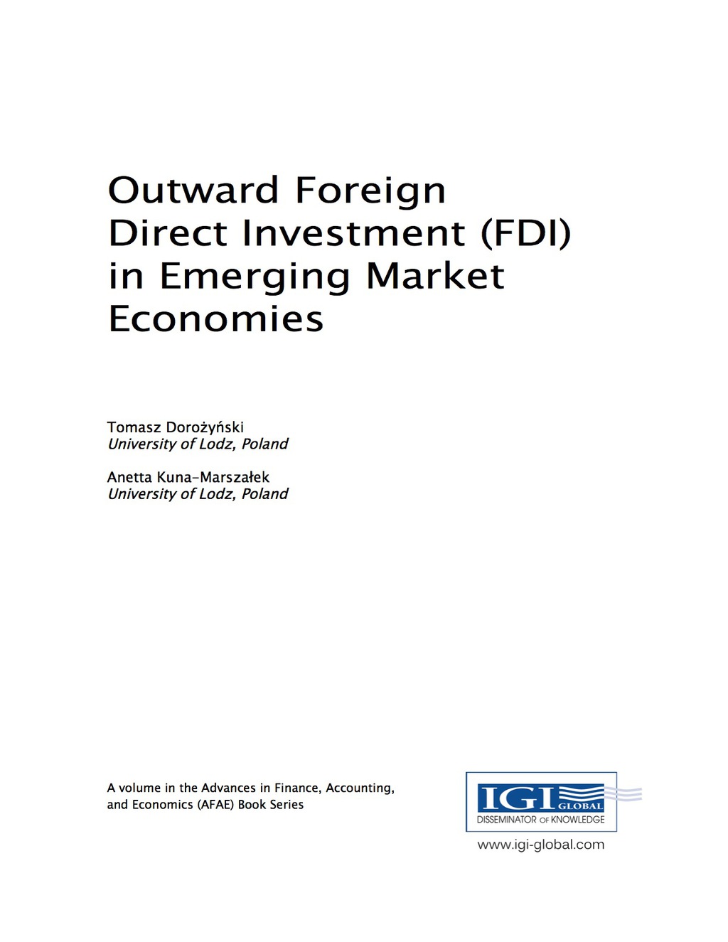 Outward Foreign Direct Investment (FDI) in Emerging Market Economies  â€“ PDF/EPUB Version Downloadable