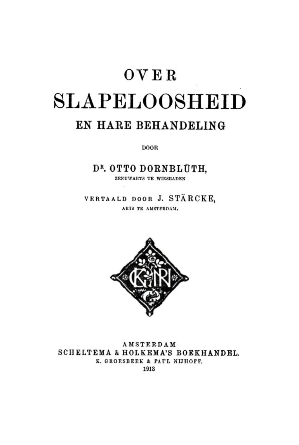 Over slapeloosheid en hare behandeling 1st Edition â€“ PDF/EPUB Version Downloadable