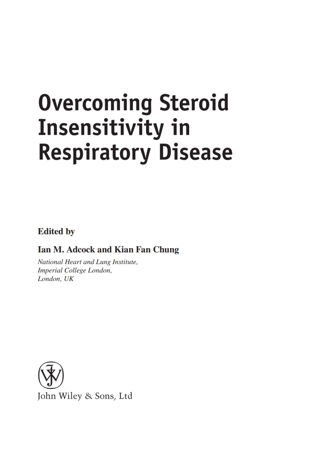 Overcoming Steroid Insensitivity in Respiratory Disease 1st Edition â€“ PDF/EPUB Version Downloadable