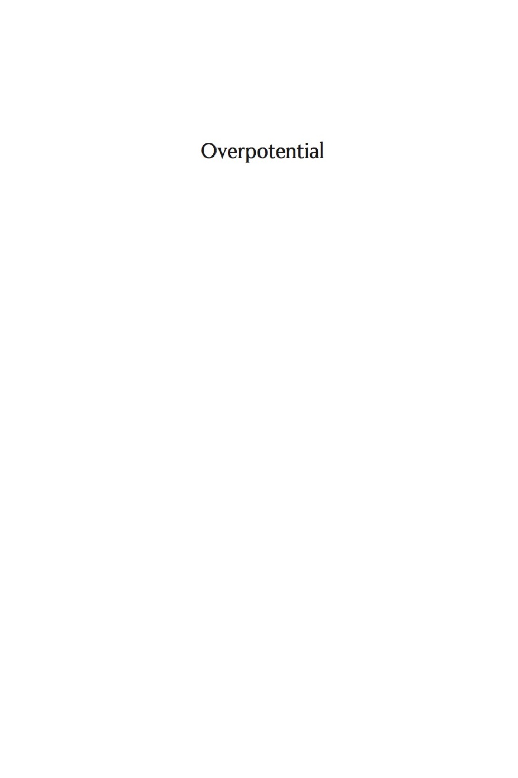 Overpotential 1st Edition â€“ PDF/EPUB Version Downloadable