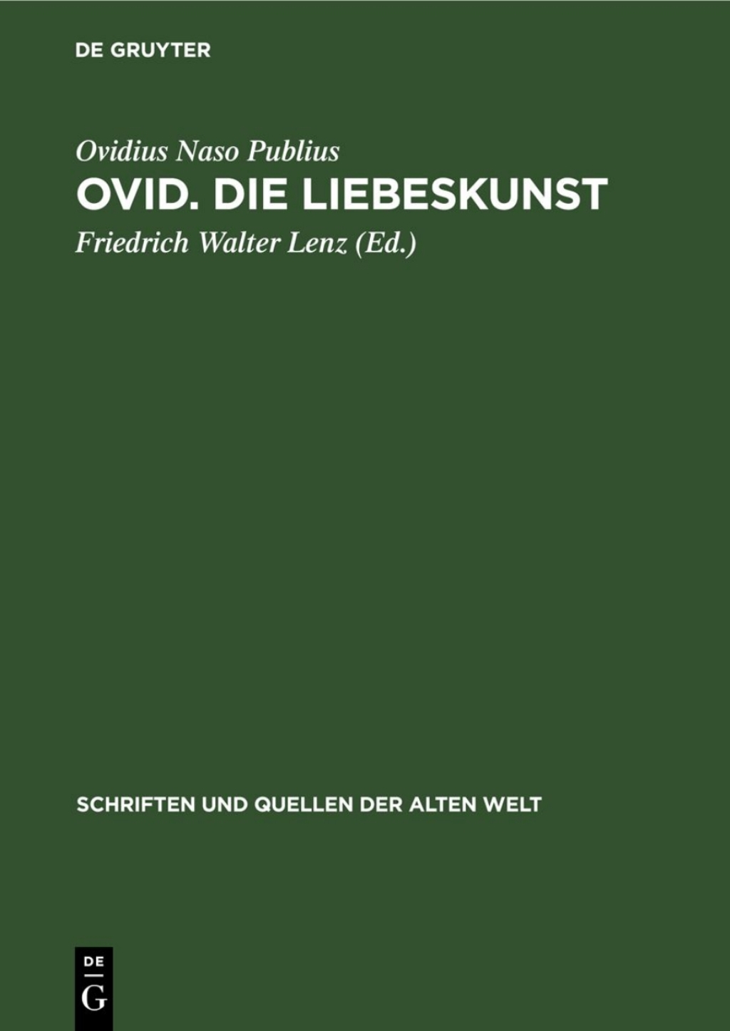 Ovid. Die Liebeskunst 1st Edition â€“ PDF/EPUB Version Downloadable