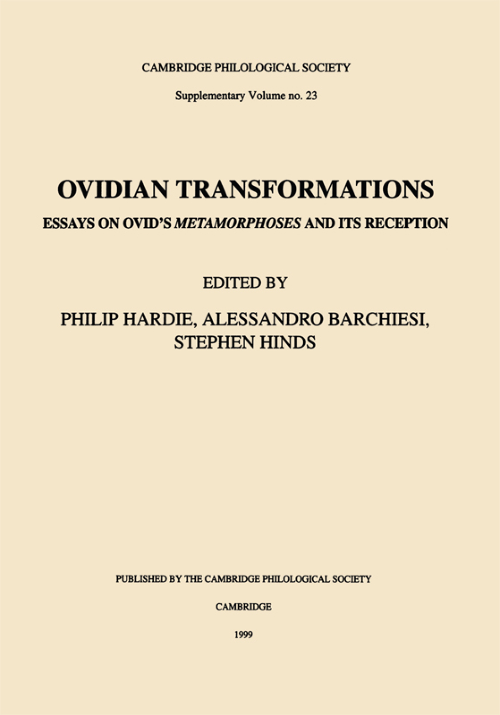 Ovidian Transformations Essays on Ovid's Metamorphoses and its Reception  â€“ PDF/EPUB Version Downloadable