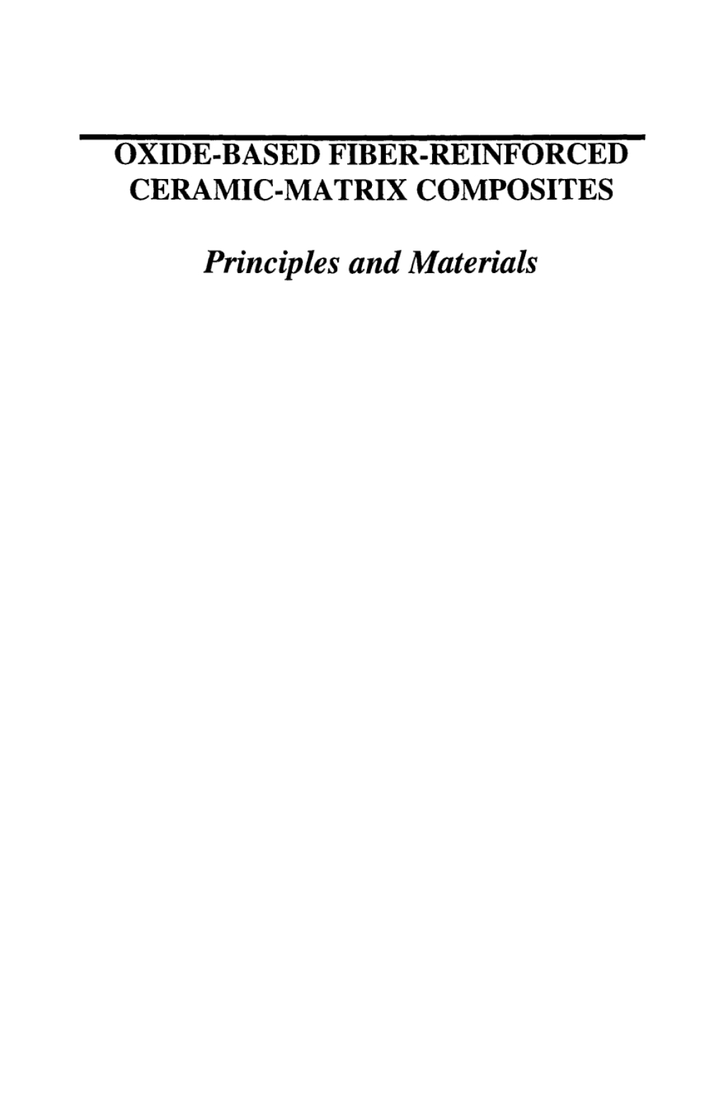 Oxide-Based Fiber-Reinforced Ceramic-Matrix Composites Principles and Materials  â€“ PDF/EPUB Version Downloadable