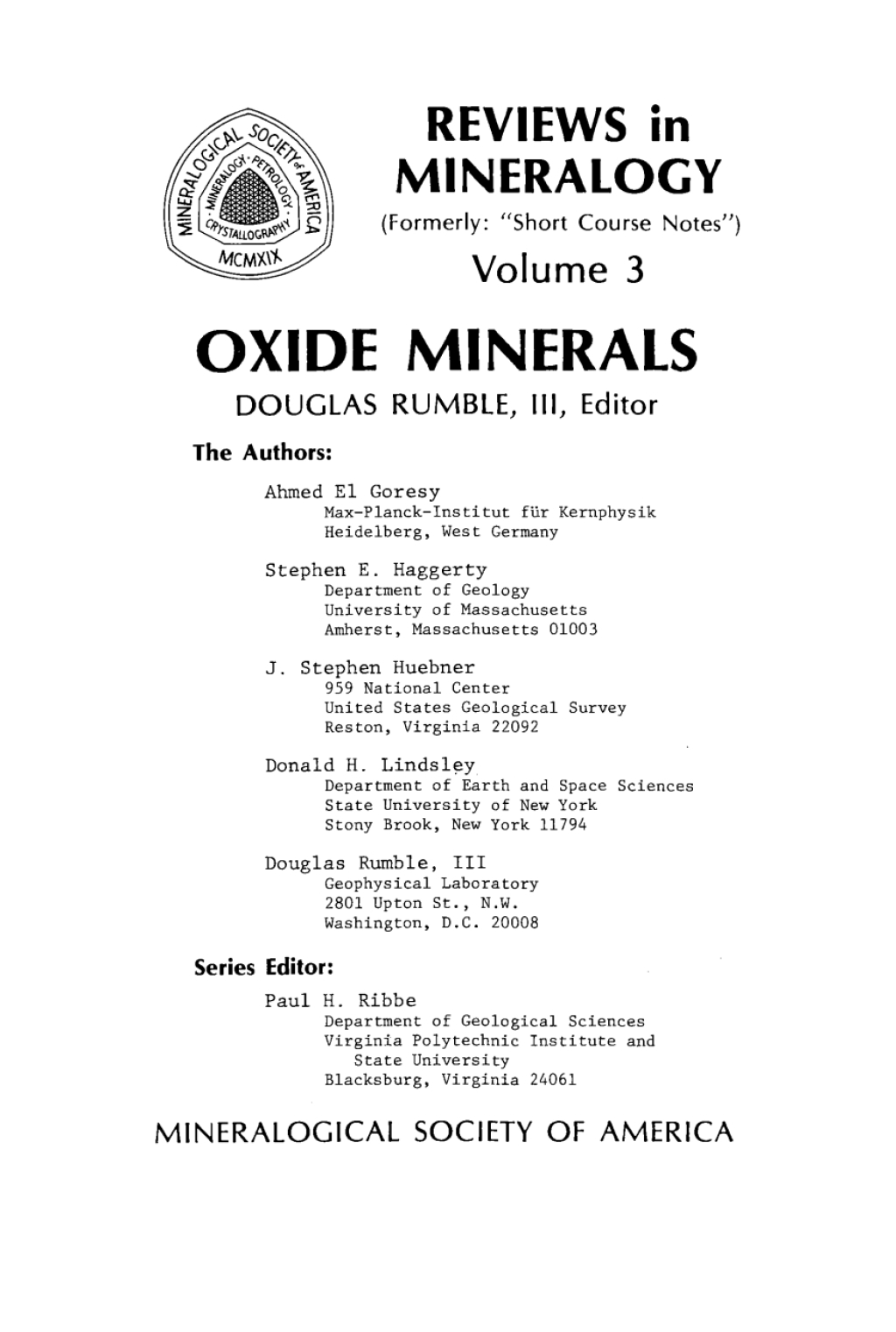 Oxide Minerals 1st Edition â€“ PDF/EPUB Version Downloadable