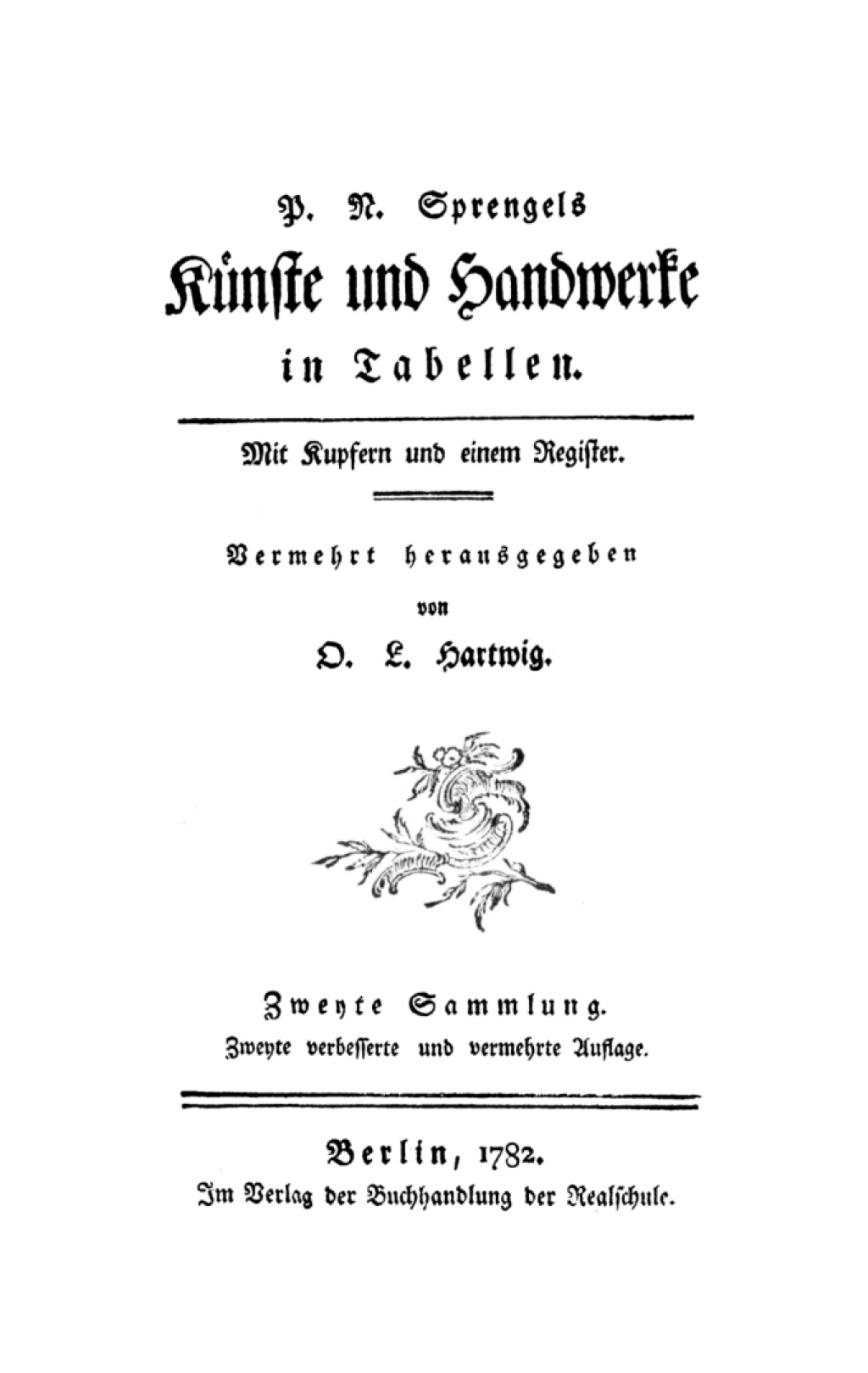P. N. Sprengel: P. N. Sprengels KÃ¼nste und Handwerke in Tabellen. Sammlung 2 1st Edition â€“ PDF/EPUB Version Downloadable
