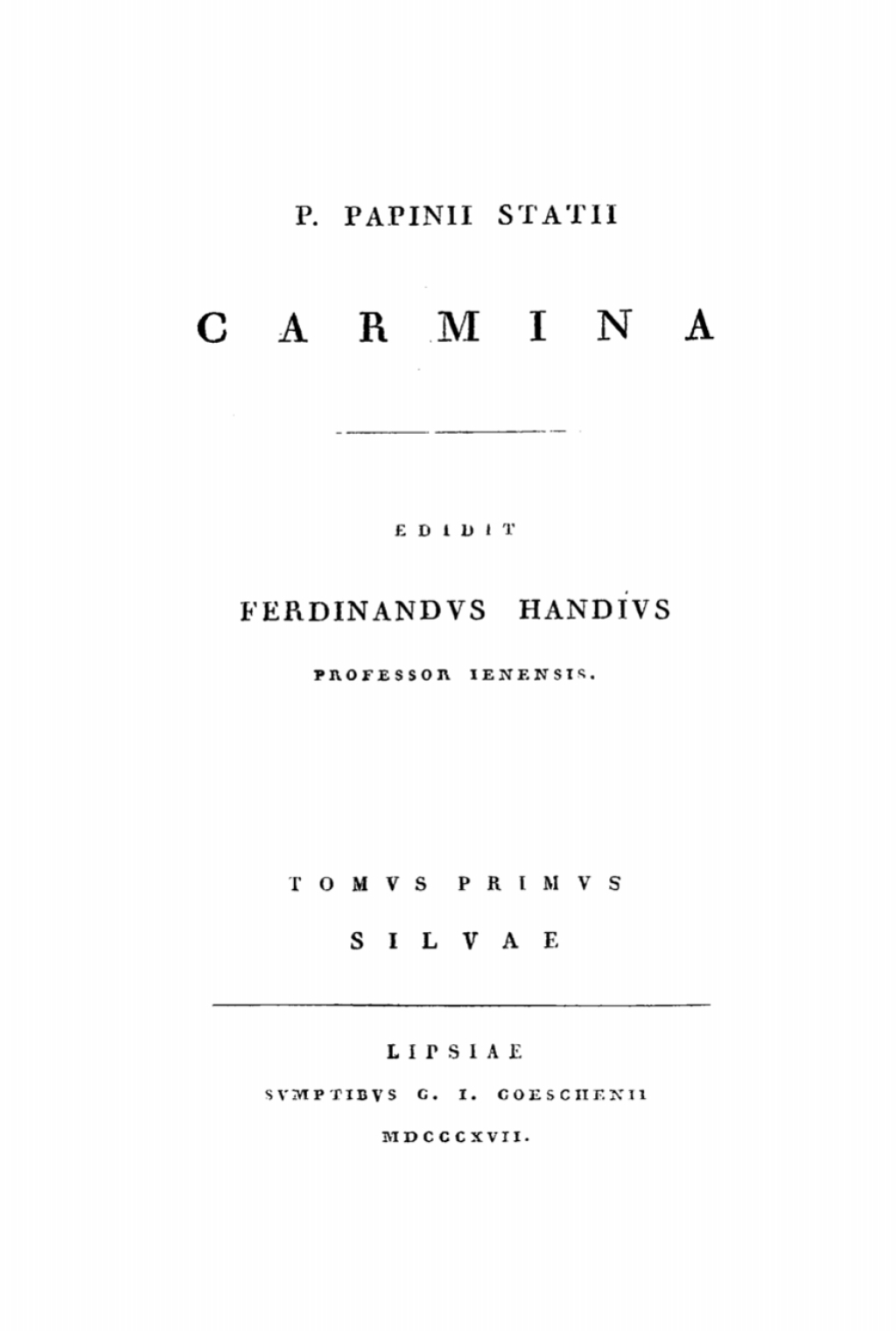 P. Papinii Statii Carmina, Tomus 1: Silvae 1st Edition â€“ PDF/EPUB Version Downloadable