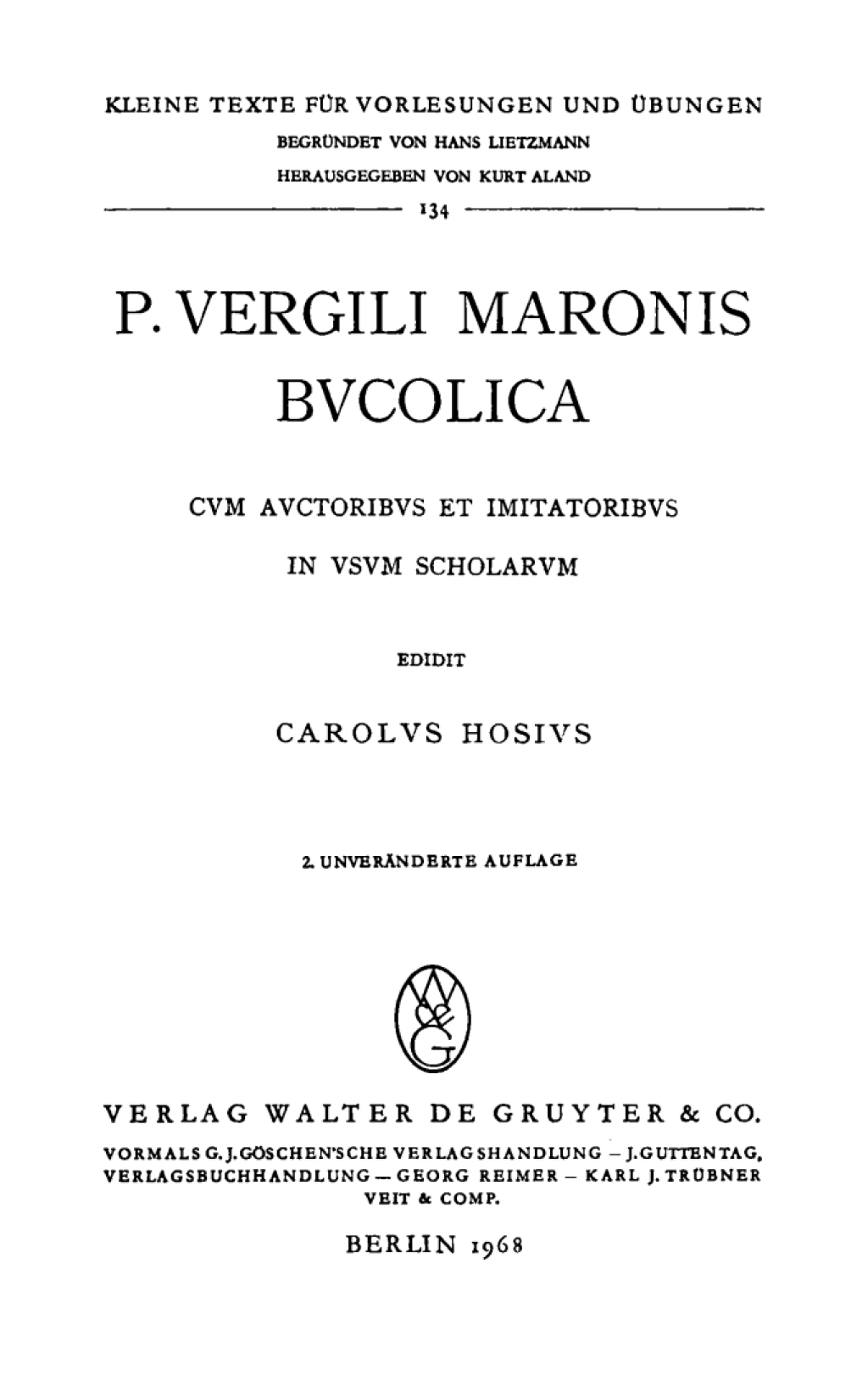 P. Vergili Maronis Bvcolica Cvm avctoribvs et imitatoribvs in vsvm scholarvm 2nd Edition â€“ PDF/EPUB Version Downloadable