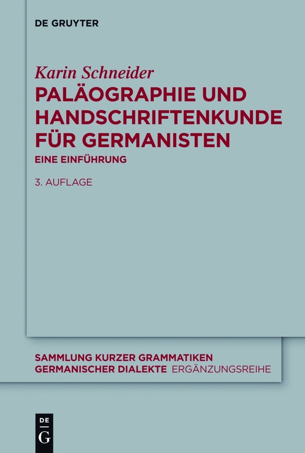 PalÃ¤ographie und Handschriftenkunde fÃ¼r Germanisten Eine EinfÃ¼hrung 3rd Edition â€“ PDF/EPUB Version Downloadable