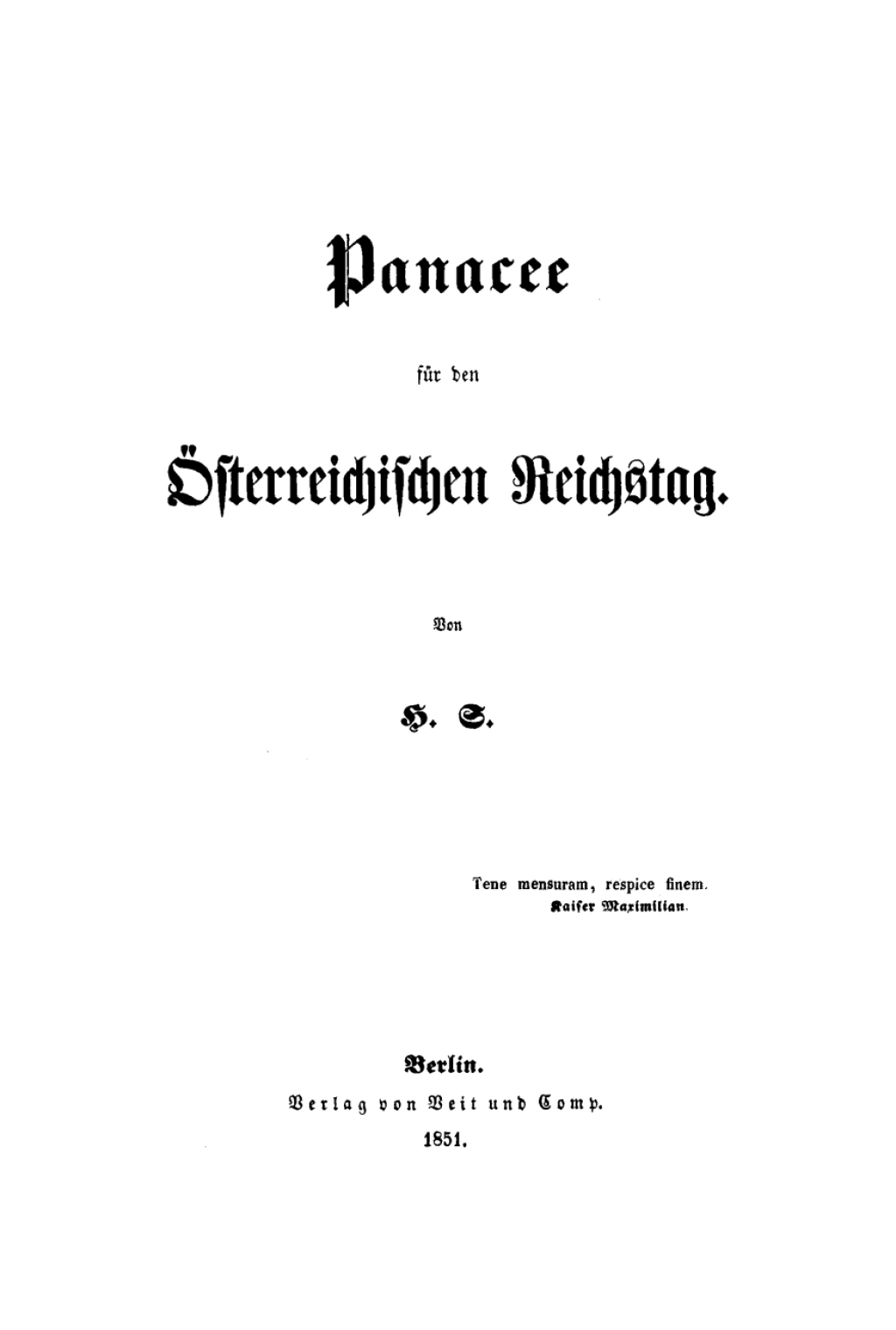 Panacee fÃ¼r den Ã¶sterreichischen Reichstag 1st Edition â€“ PDF/EPUB Version Downloadable