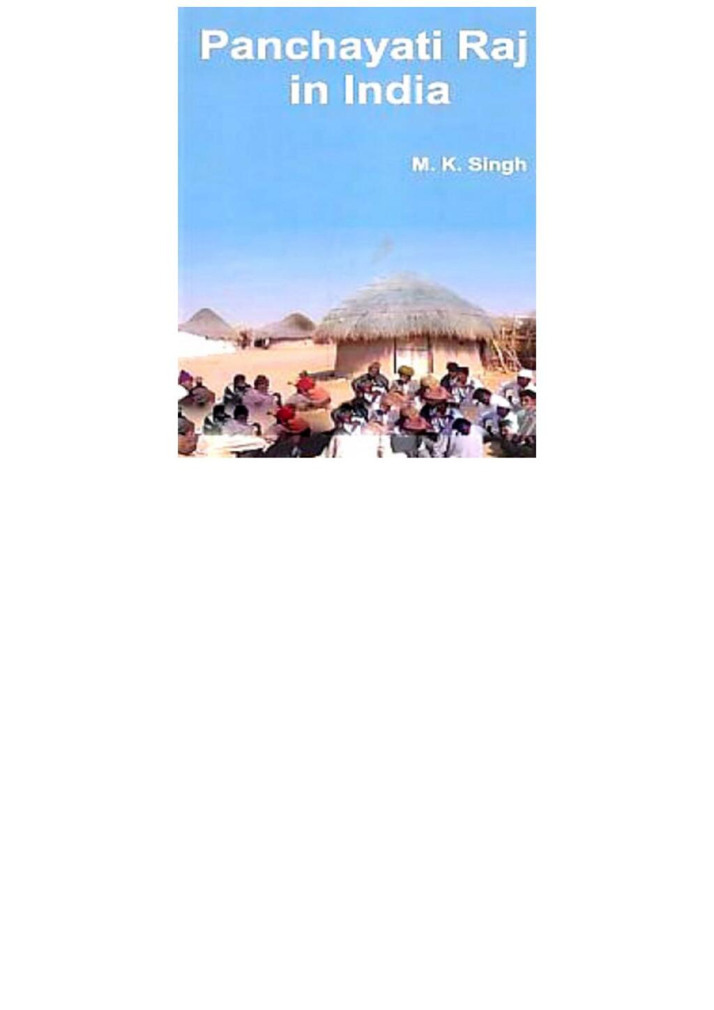 Panchayati Raj In India  â€“ PDF/EPUB Version Downloadable