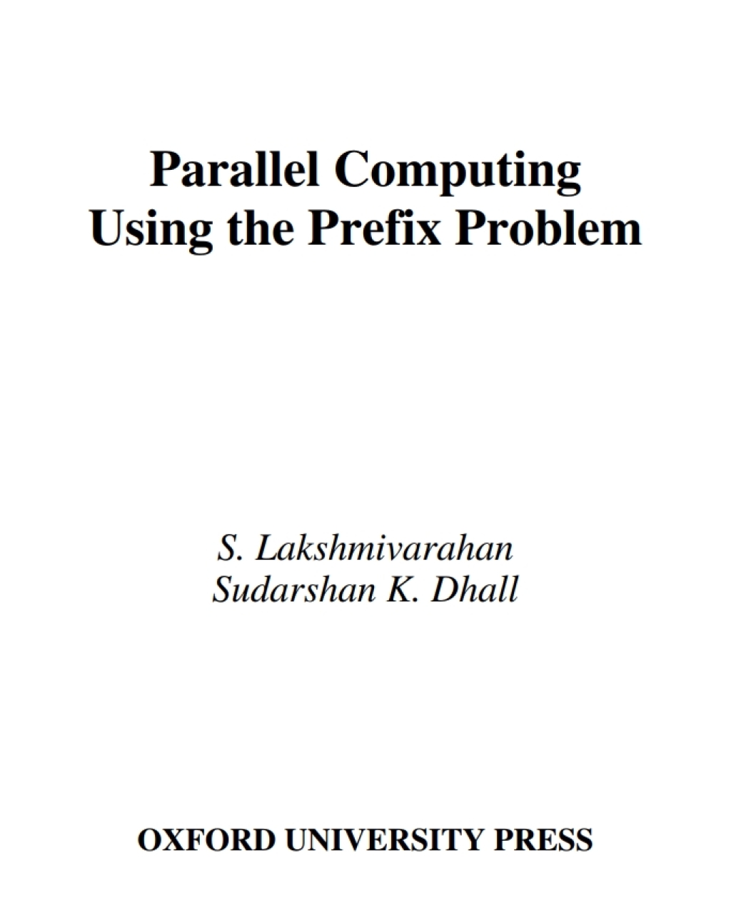 Parallel Computing Using the Prefix Problem  â€“ PDF/EPUB Version Downloadable