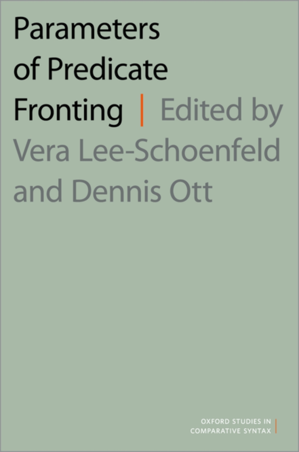 Parameters of Predicate Fronting  â€“ PDF/EPUB Version Downloadable