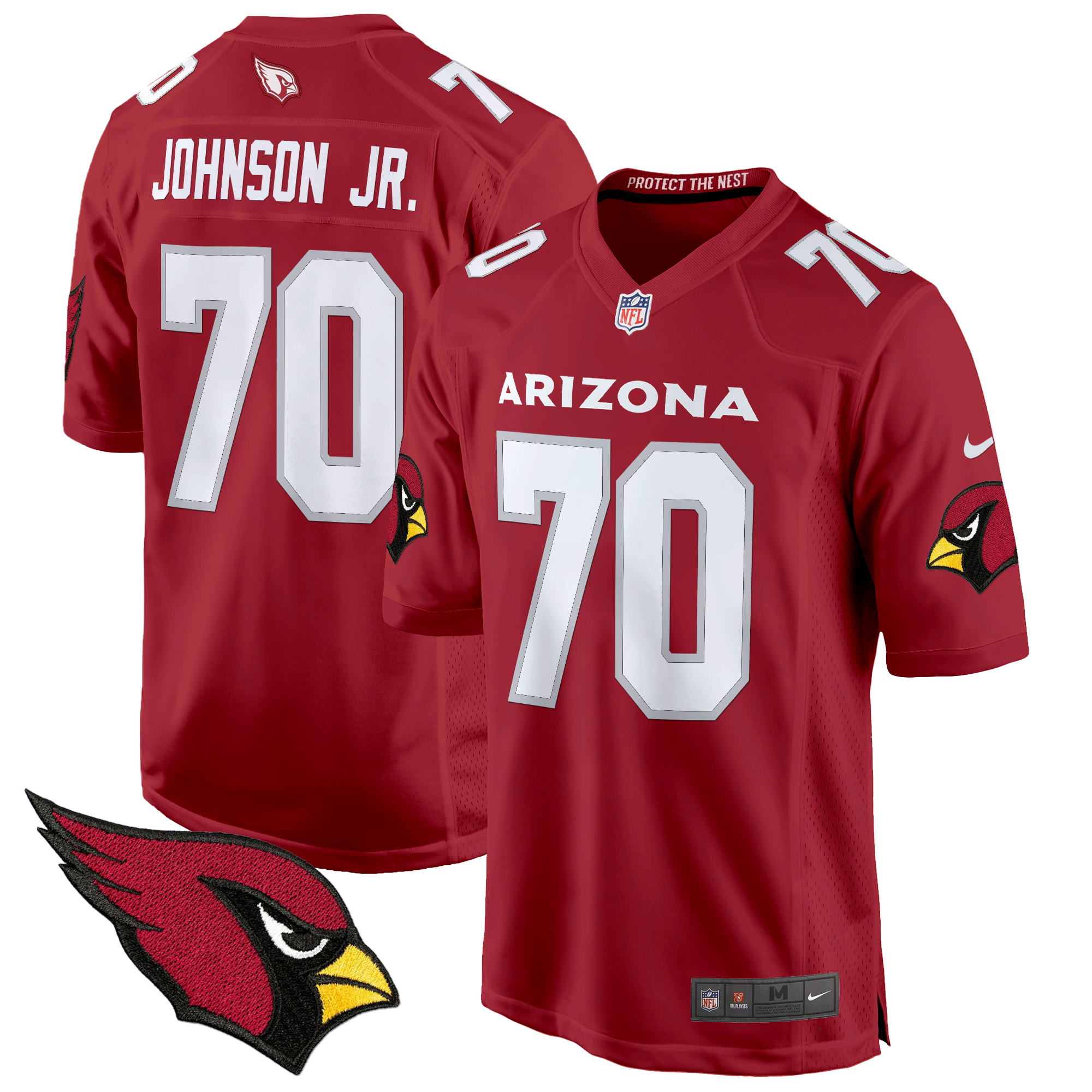 Paris Johnson Jr. Men's Arizona Cardinals 2024 Game Red Jersey - All Stitched
