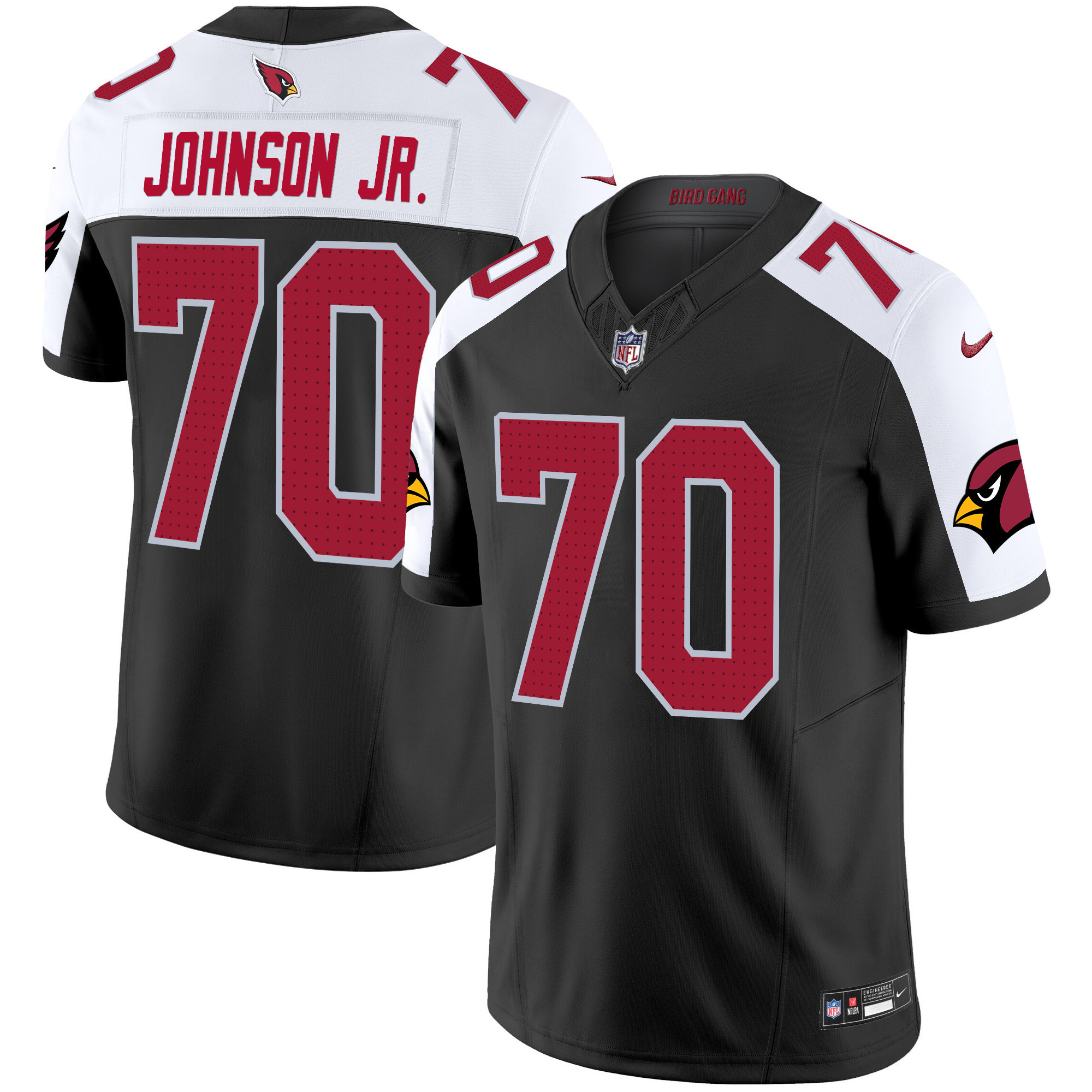 Paris Johnson Jr. Men's Arizona Cardinals 2024 Vapor Limited Black Alternate Jersey - All Stitched