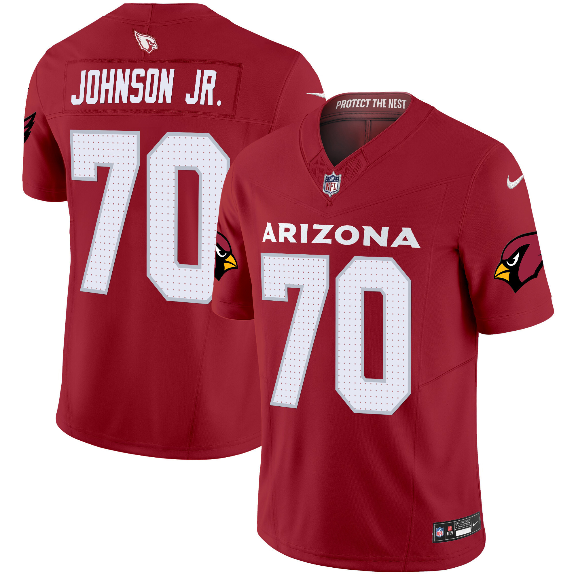 Paris Johnson Jr. Men's Arizona Cardinals 2024 Vapor Limited Red Jersey - All Stitched