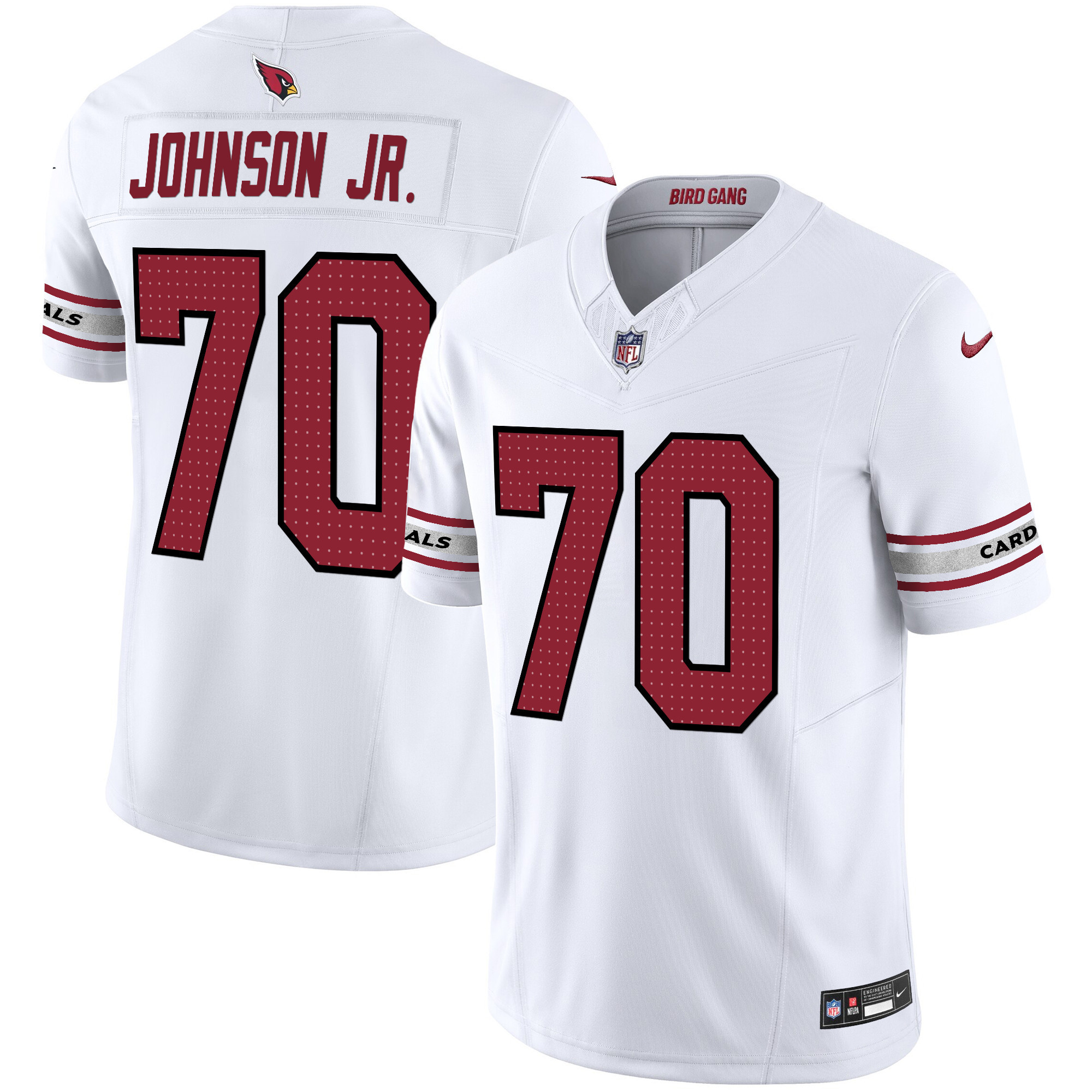 Paris Johnson Jr. Men's Arizona Cardinals 2024 Vapor Limited White Jersey - All Stitched