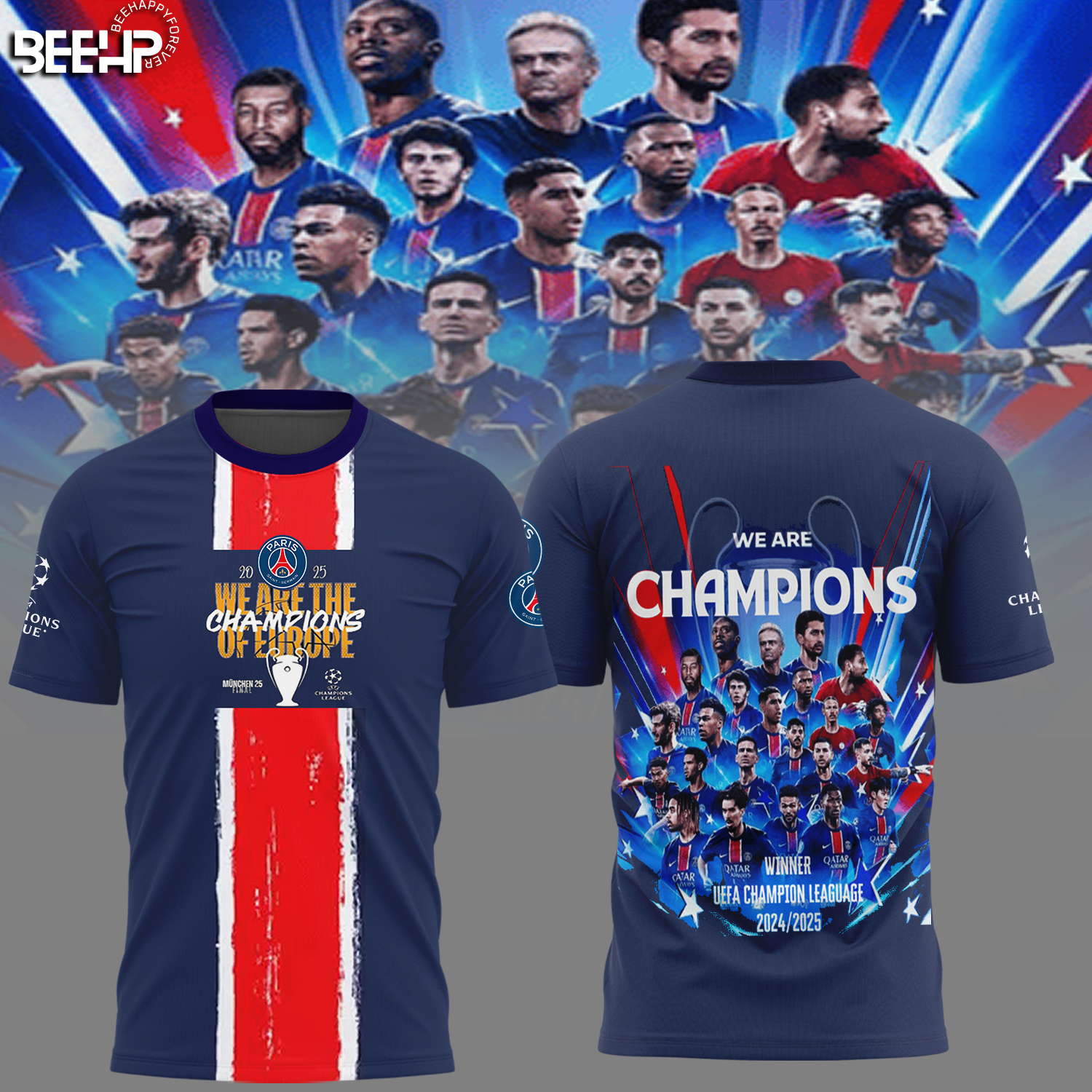 Paris Saint-Germain F.C Champions League Winner 2025 T-shirt