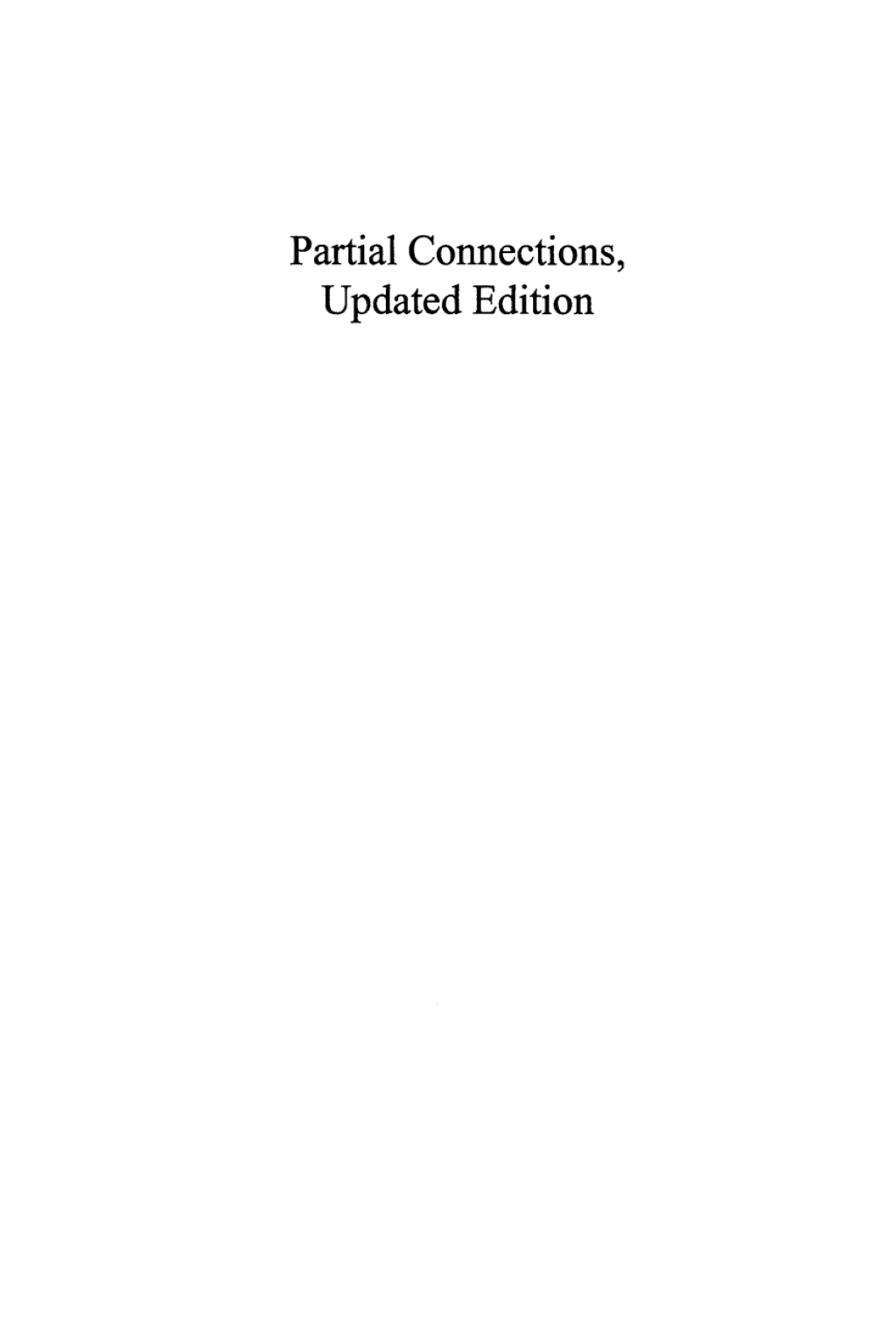 Partial Connections 1st Edition â€“ PDF/EPUB Version Downloadable