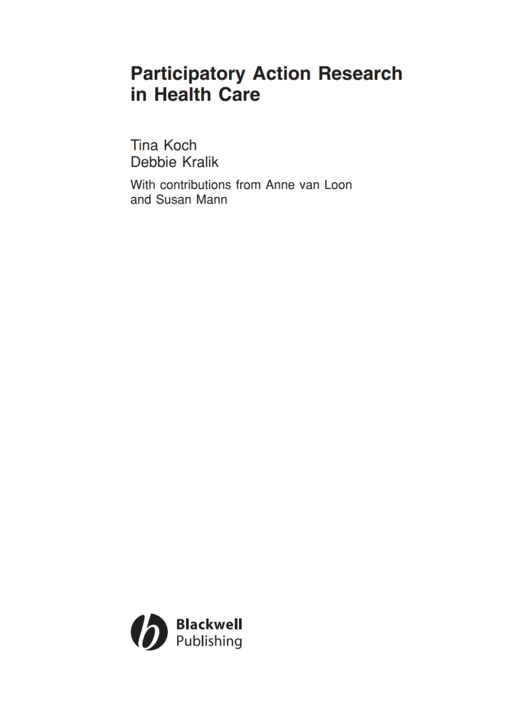 Participatory Action Research in Health Care 1st Edition â€“ PDF/EPUB Version Downloadable