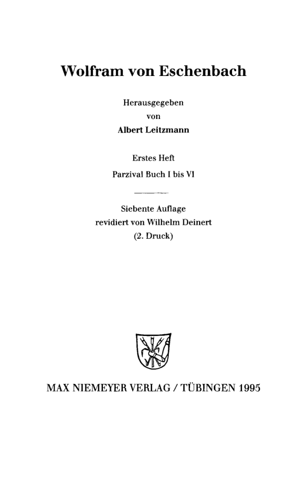 Parzival Buch I bis VI 7th Edition â€“ PDF/EPUB Version Downloadable