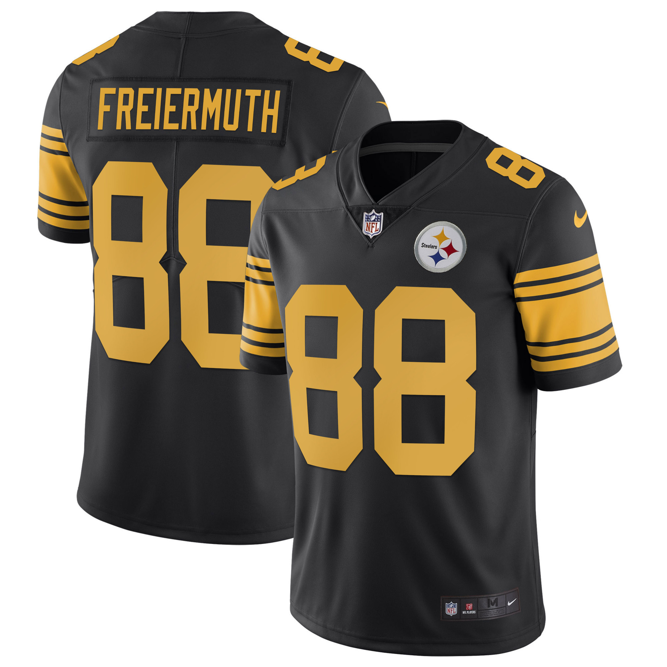 Pat Freiermuth Men's Pittsburgh Steelers Gold & Split - All Stitched Color Rush Jersey - All Stitched