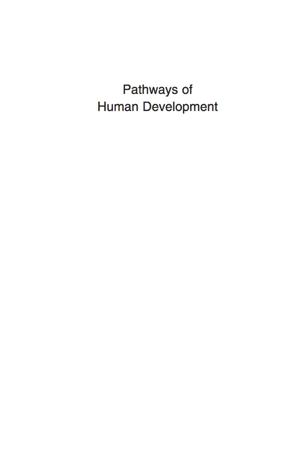 Pathways of Human Development  â€“ PDF/EPUB Version Downloadable