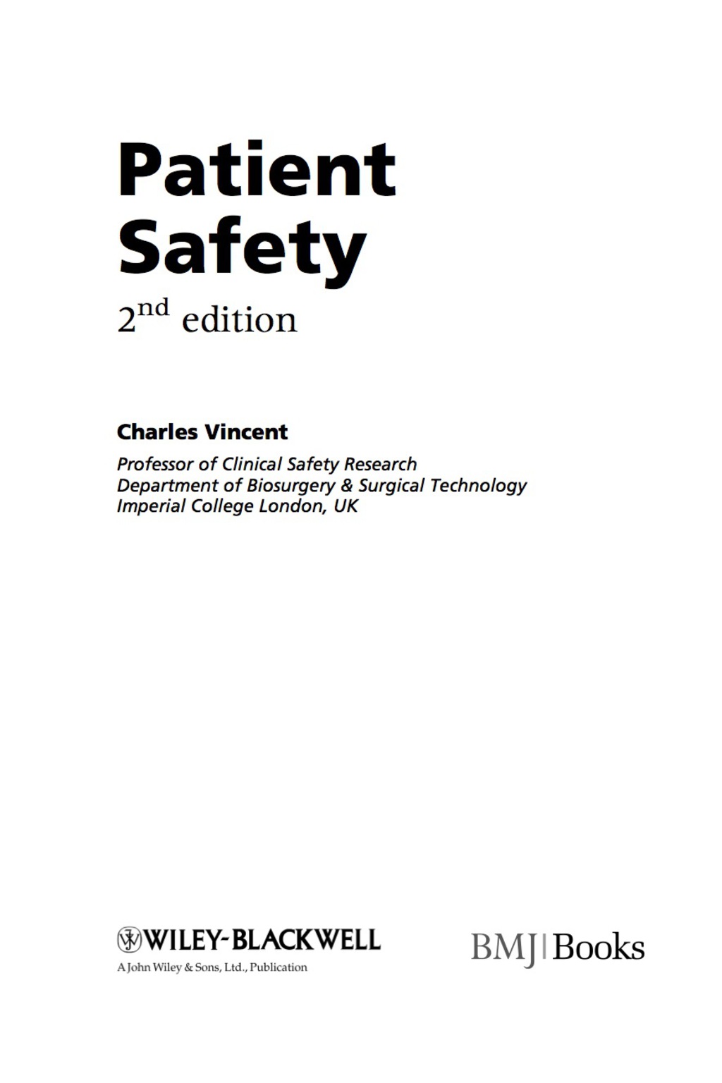 Patient Safety 2nd Edition â€“ PDF/EPUB Version Downloadable