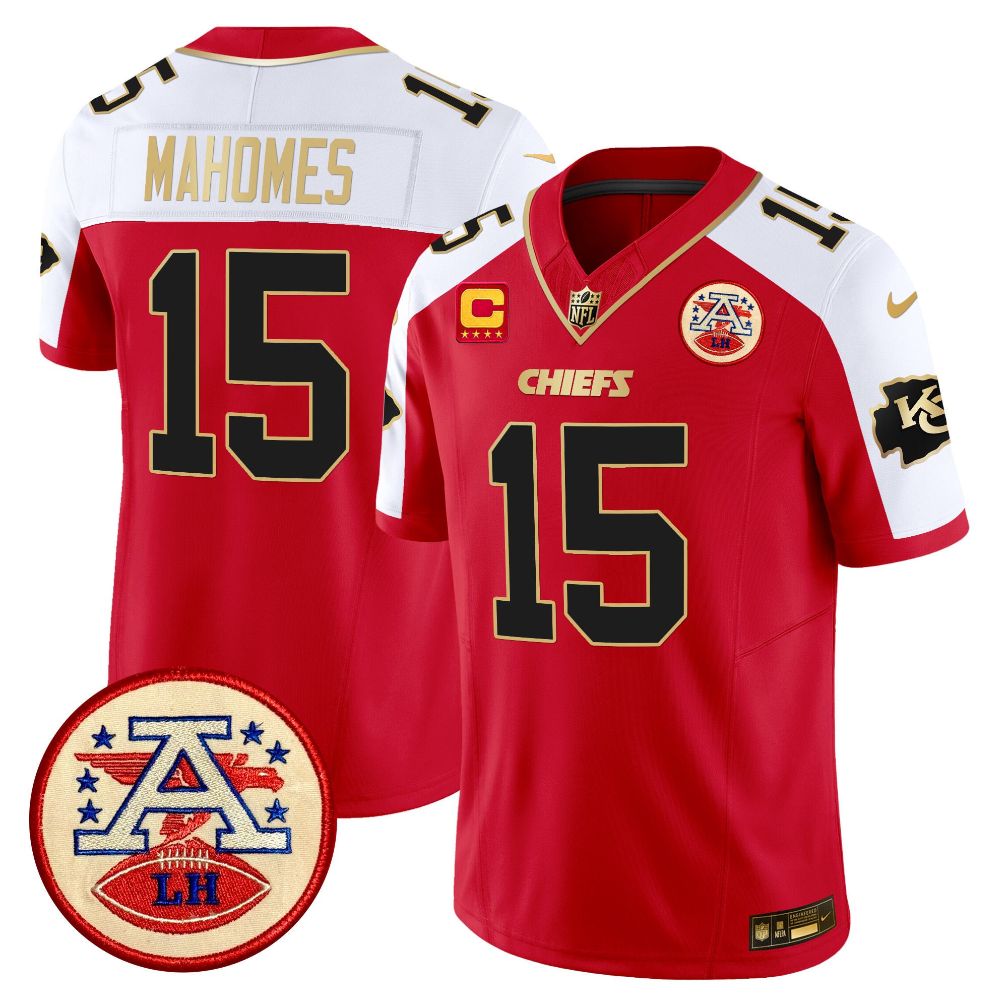 Patrick Mahomes Men's Kansas City Chiefs 2024 Lamar Hunt Patch Vapor Limited Red Alternate Jersey - All Stitched