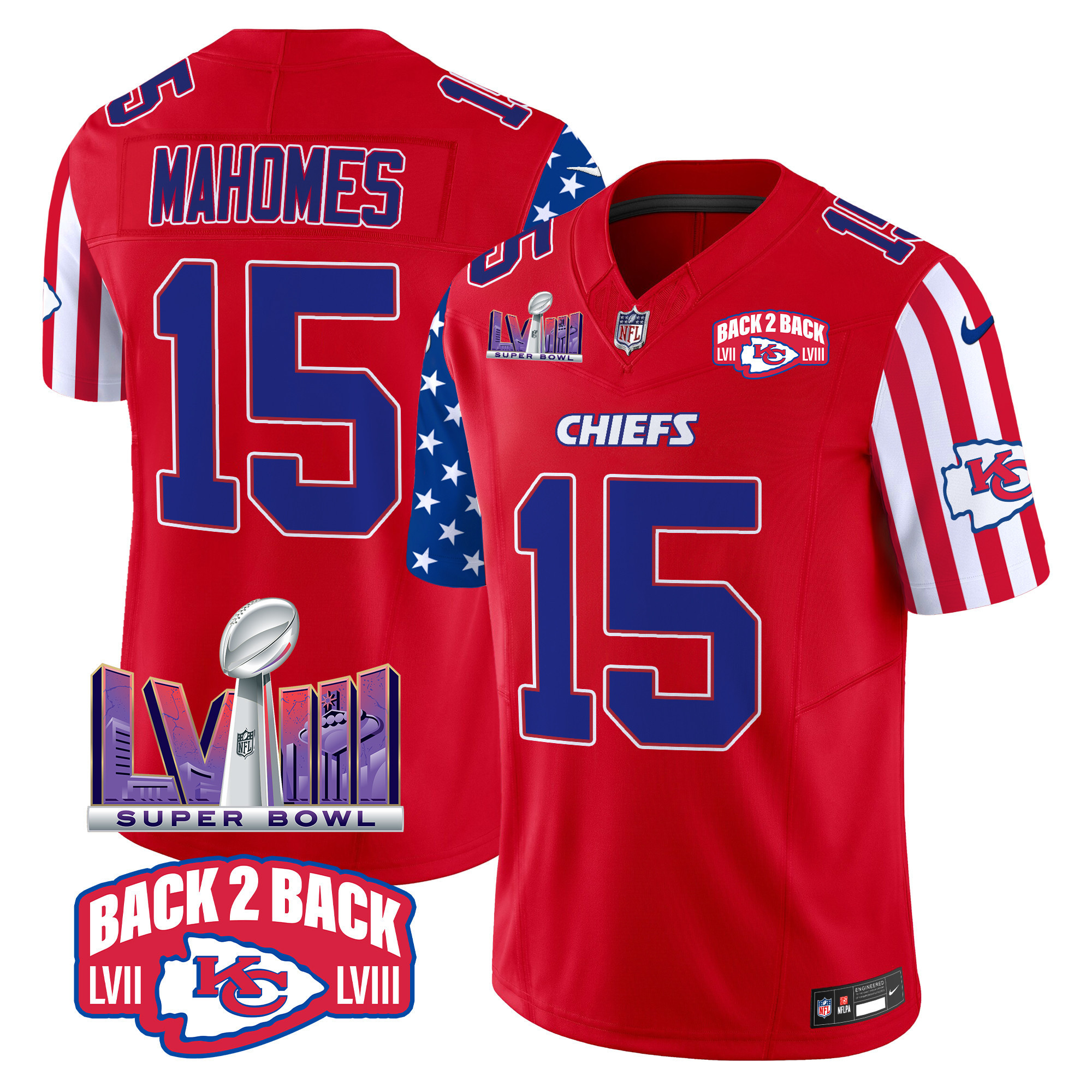 Patrick Mahomes Men's Kansas City Chiefs American Style Vapor Limited Red Jersey - All Stitched